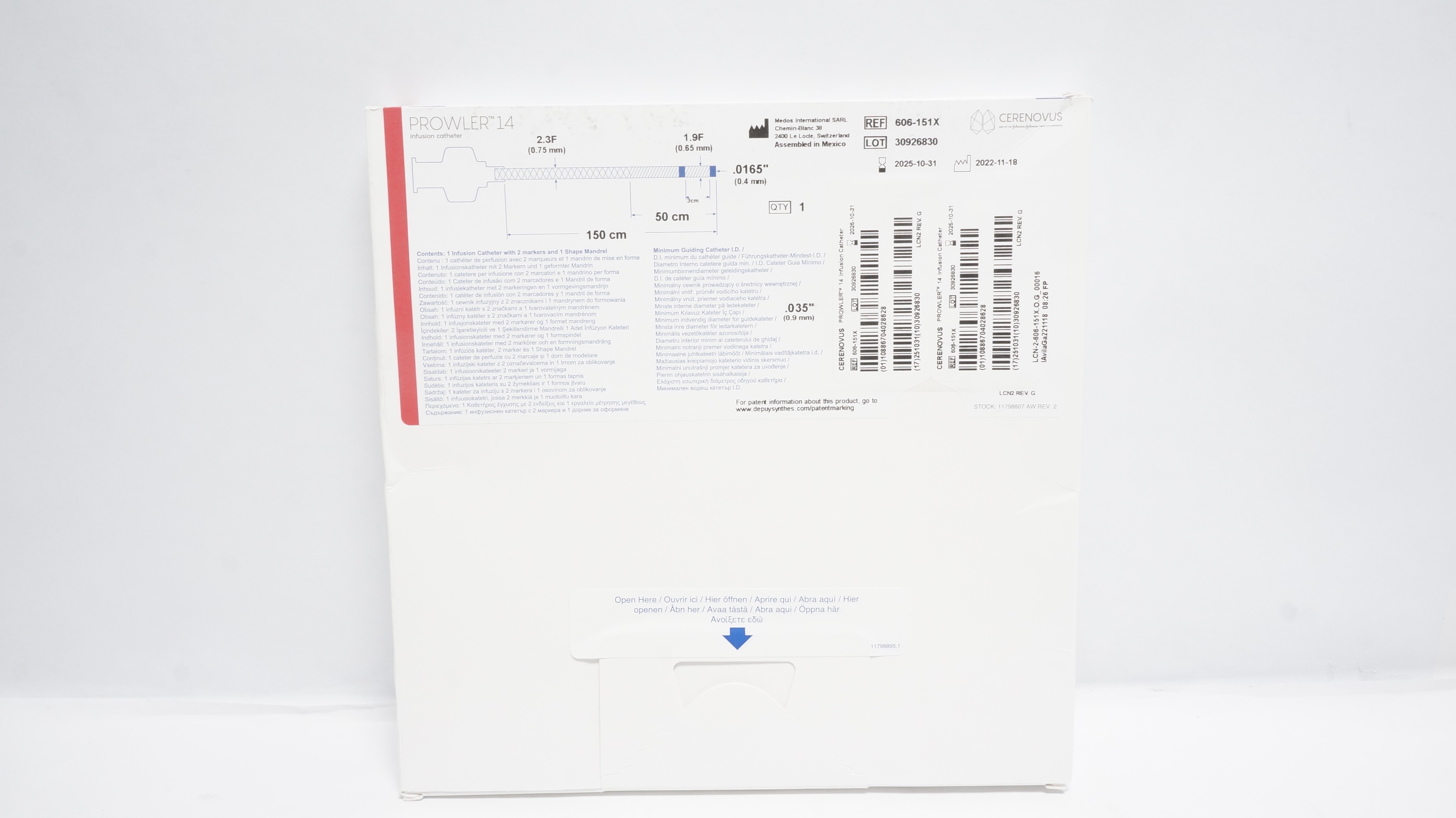 Medos International 606-151X Cerenovus Prowler 14 Infusion Cath. 2.3F x 1.9F (x)
