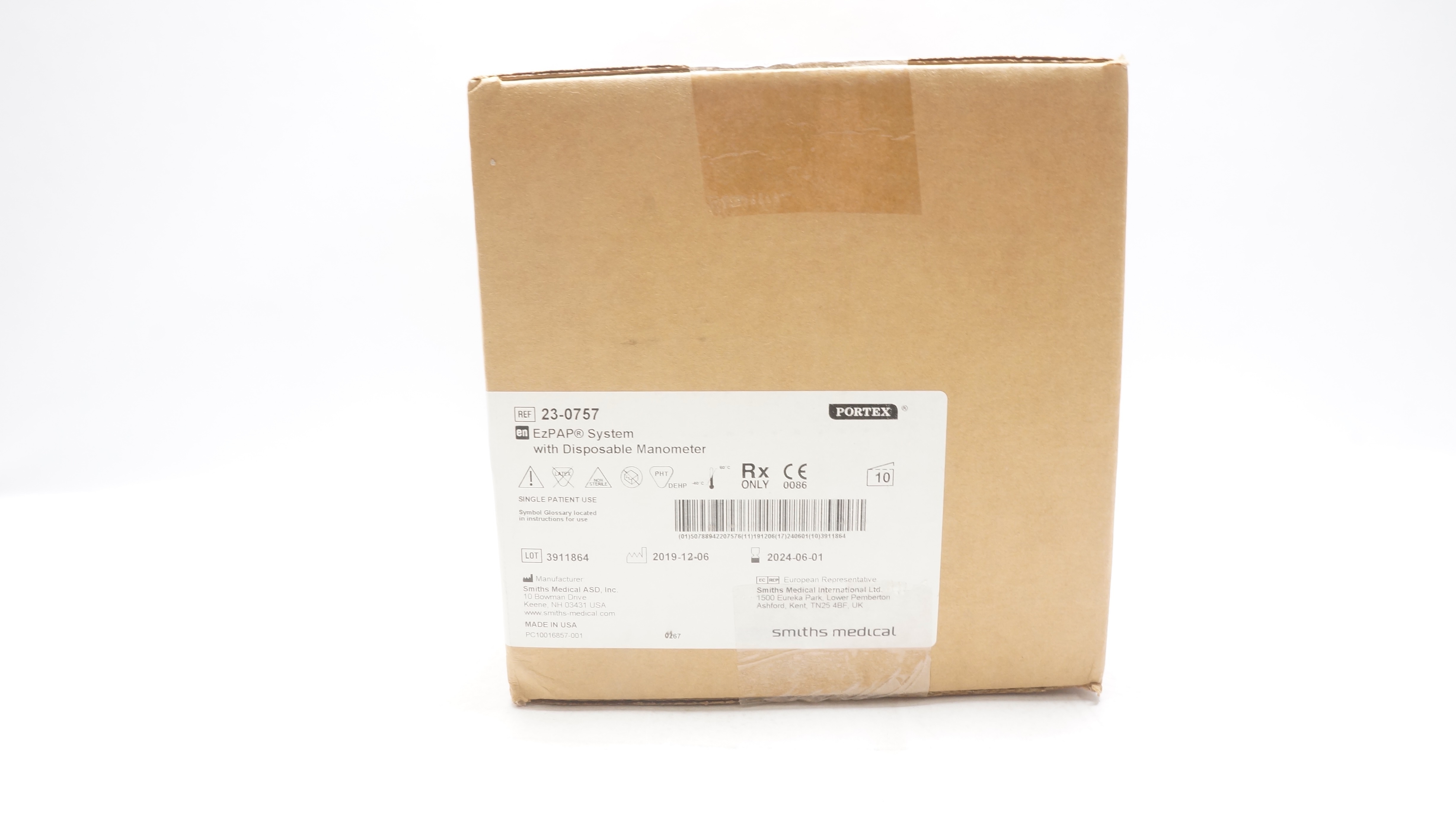 Smiths Medical 23-0757 Portex EzPAP System W/Disposable Manometer (x) -Box of 10
