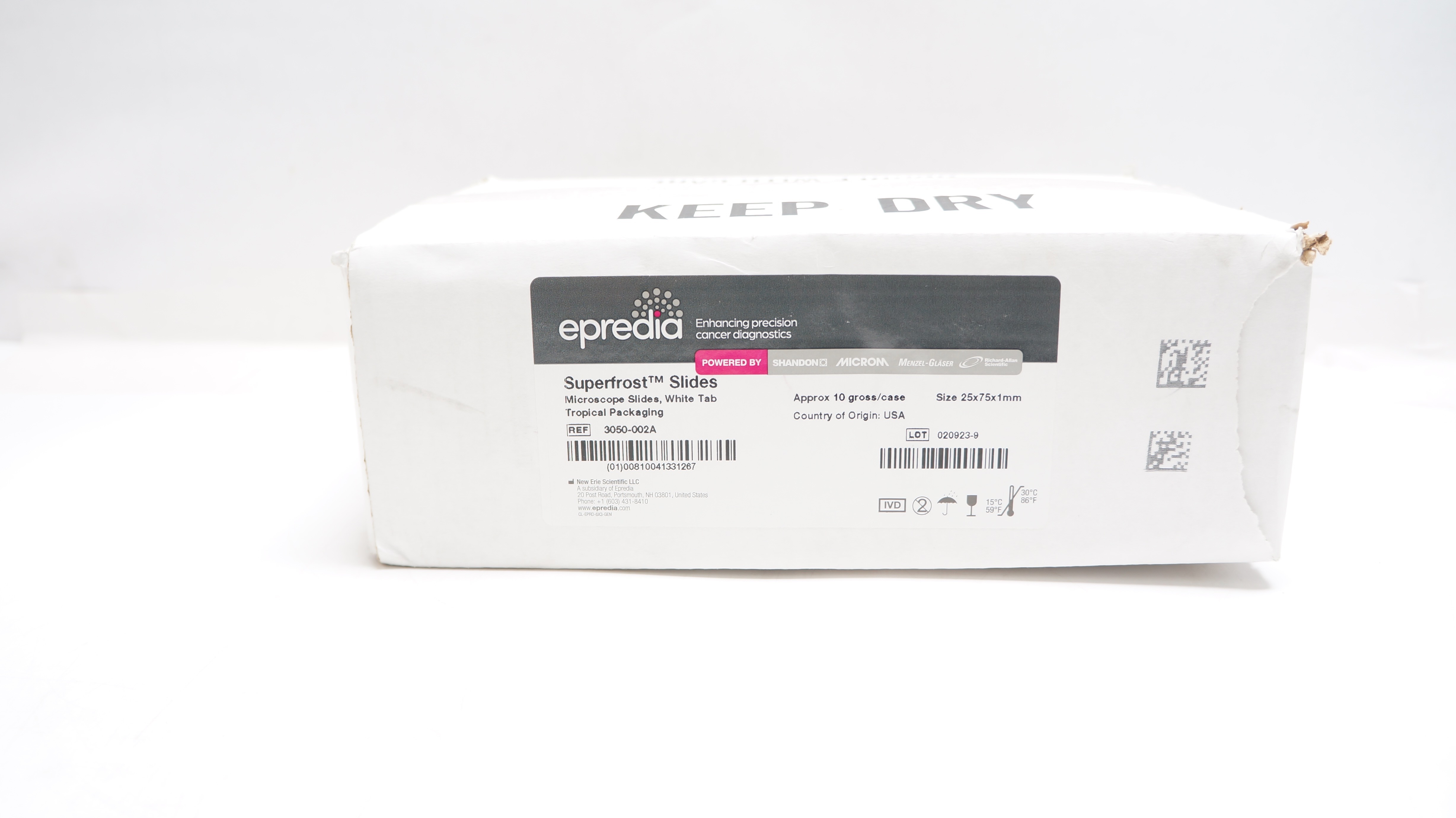 New Erie Scientific 3050-002A Epredia Superfrost Microscope Slides - Box of 10