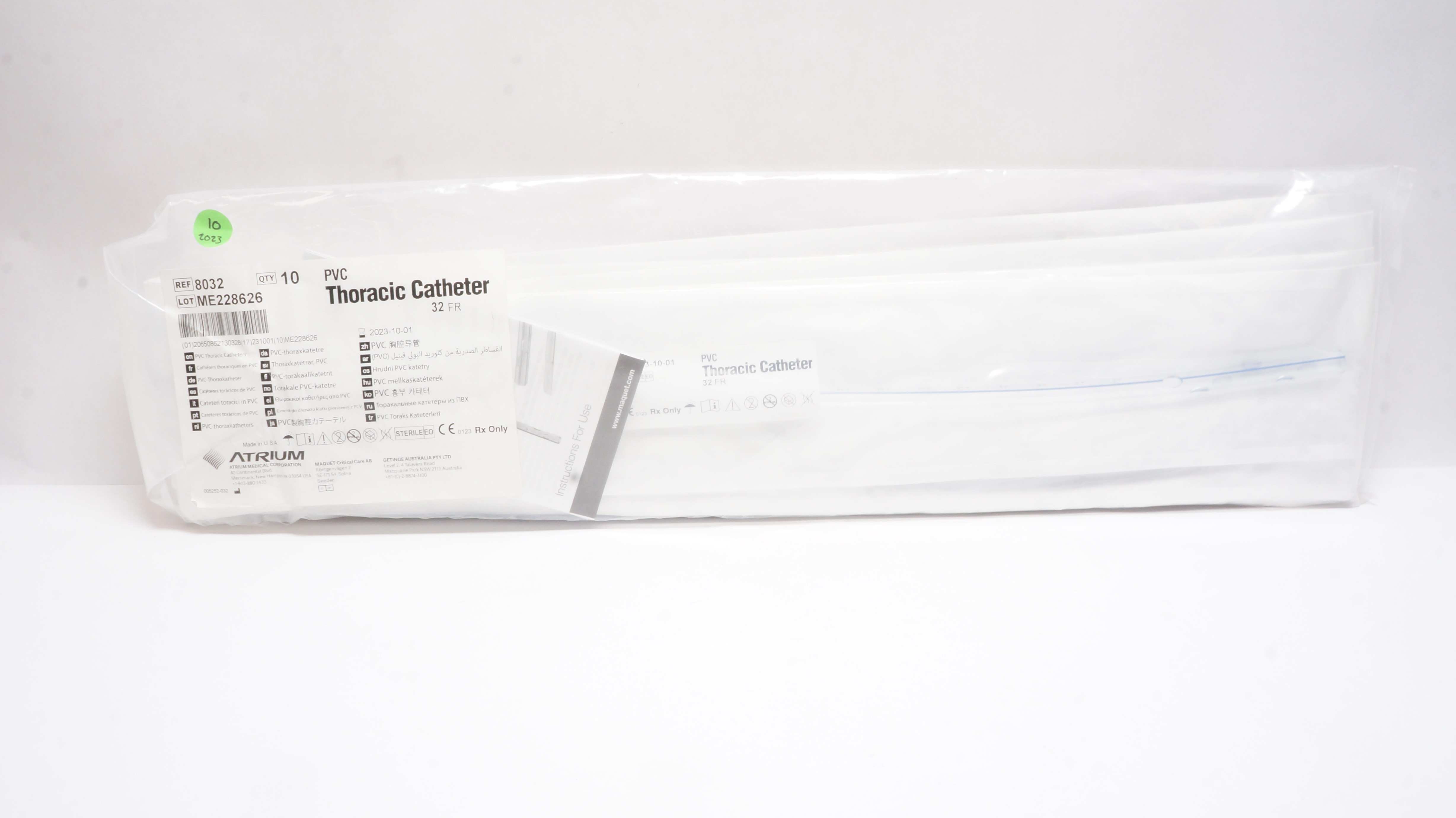 Atrium 8032 PVC Thoracic Cath. 32 Fr - Pack of 10