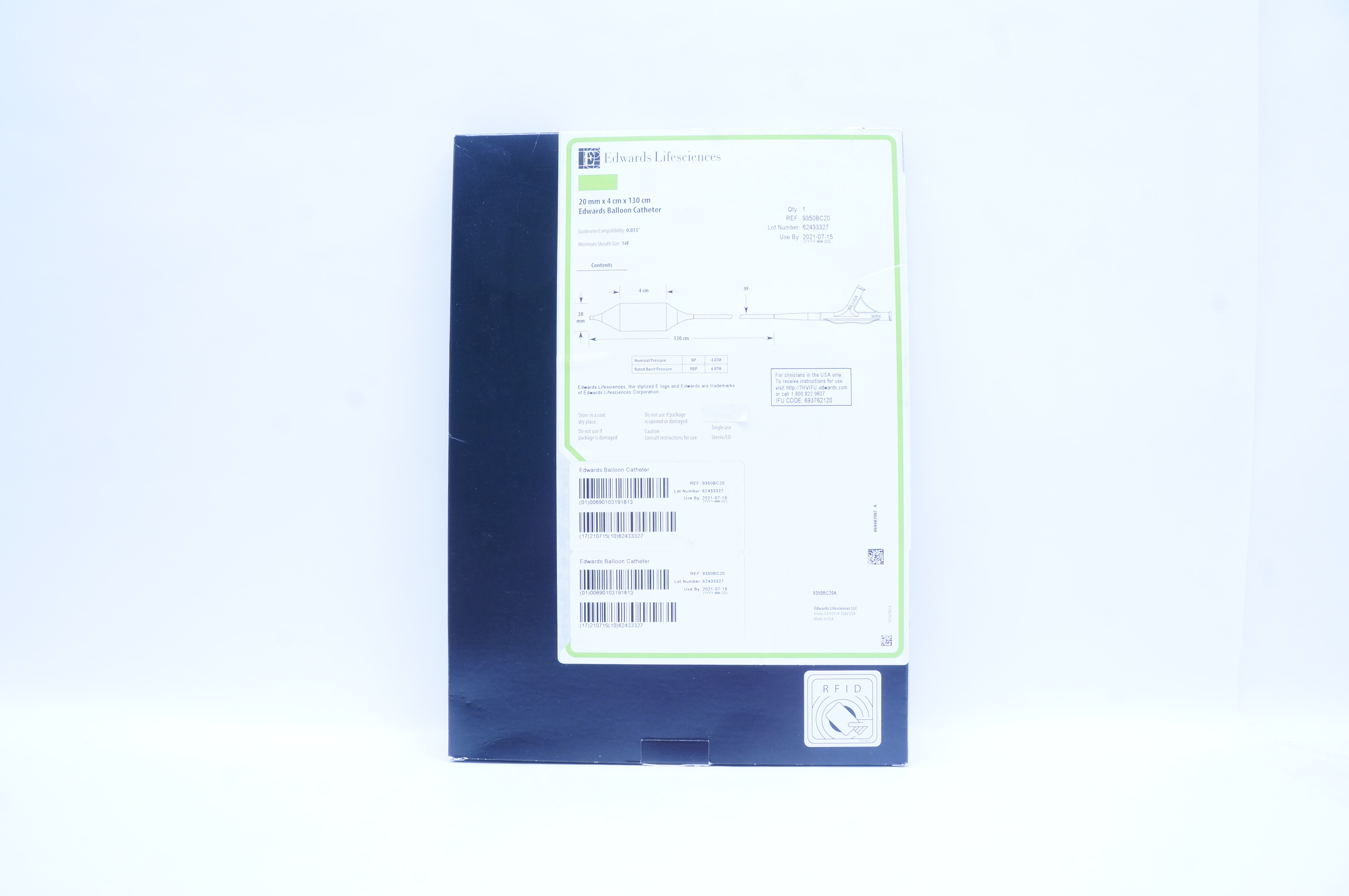 Edwards Lifesciences 9350BC20 Edwards Balloon Cath. 20 mm x 4 cm 130 cm