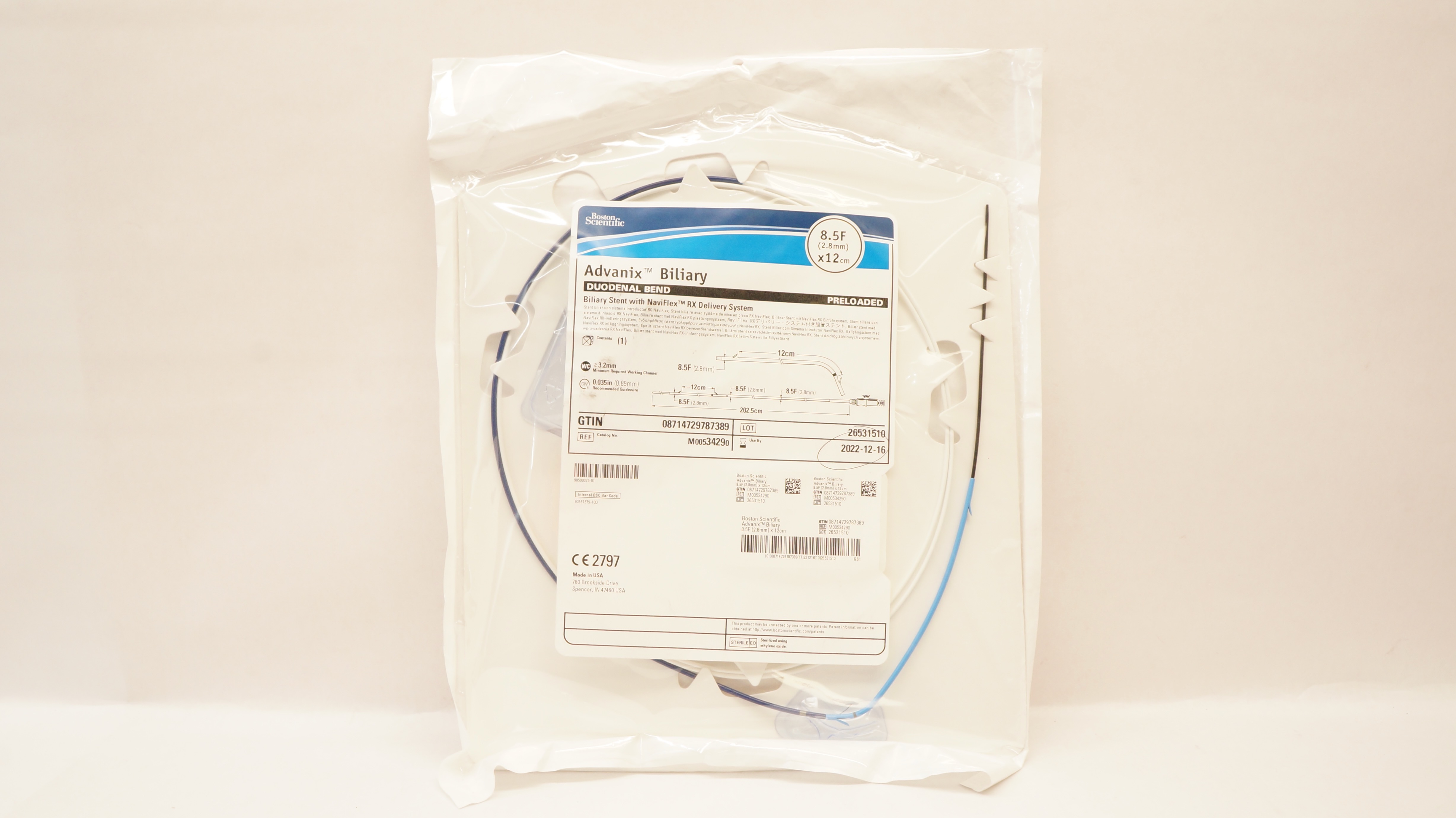 Boston Scientific 3429 Advanix Duodenal Bend Preloaded Biliary Stnt (x)