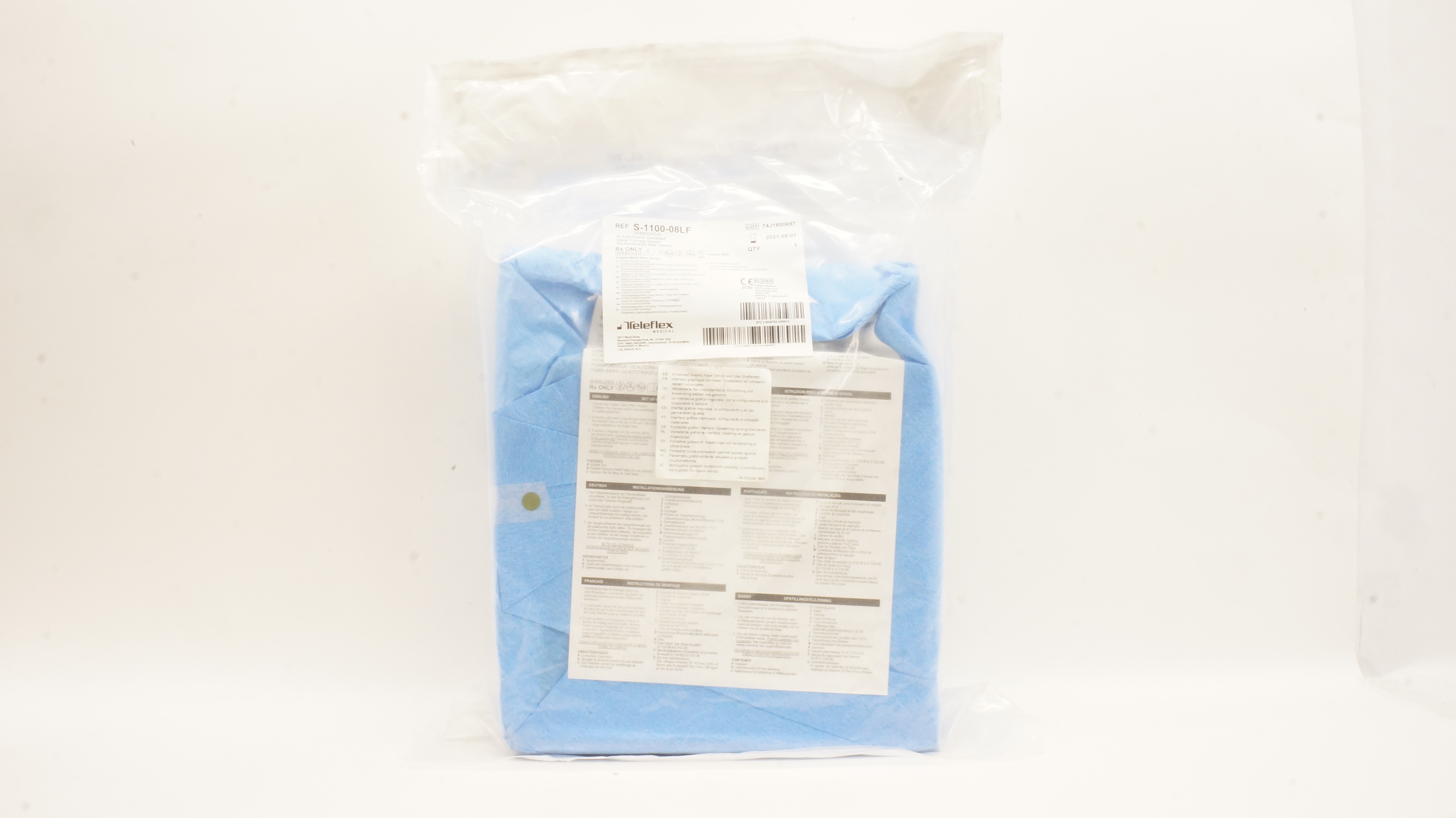 Teleflex S-1100-08LF PLEUR-EVAC SAHARA Chest Drainage System (x)