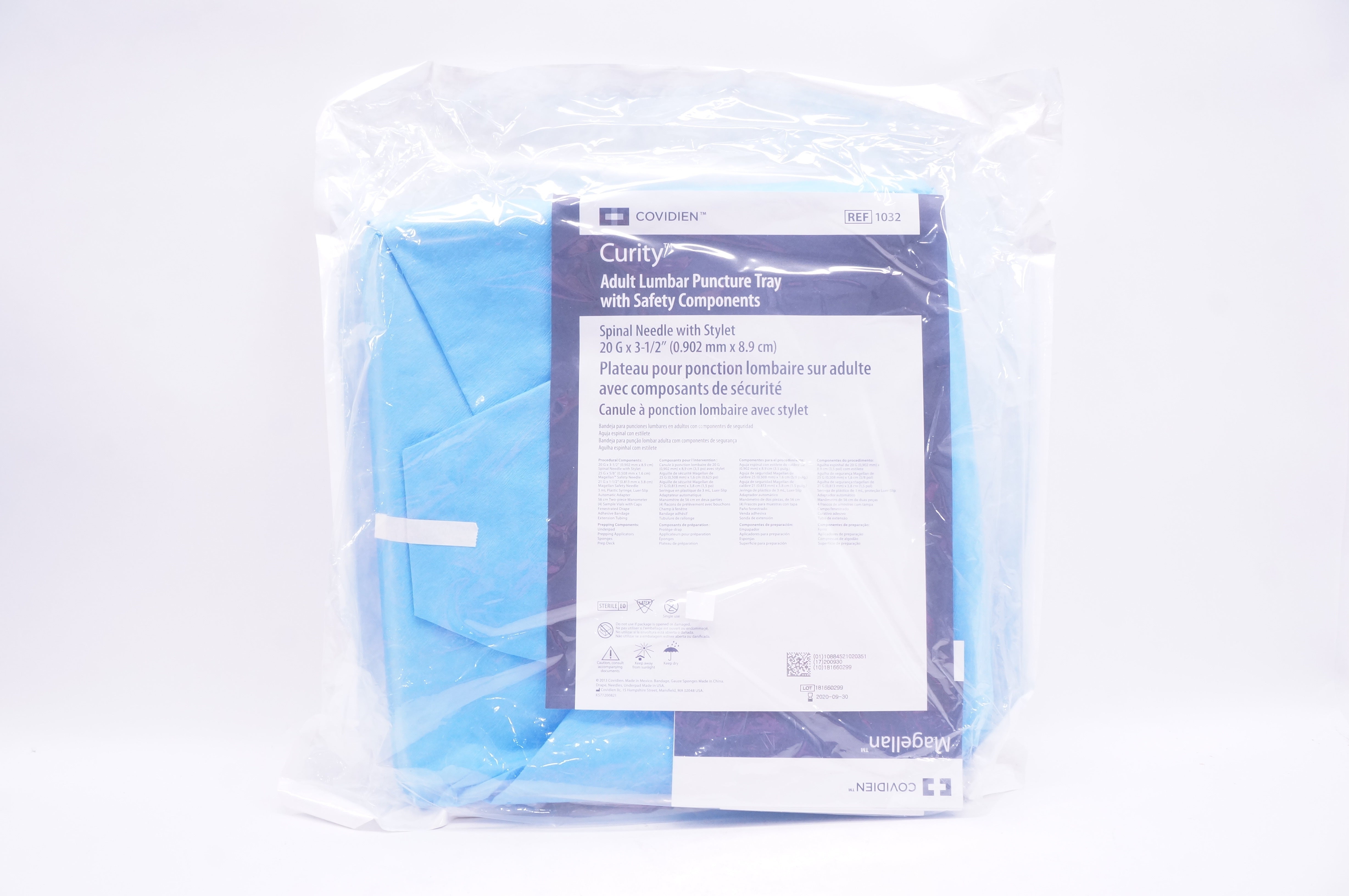Covidien 1032 Curity Adult Lumbar Puncture Tray 20G x 3 1/2 inch (x)