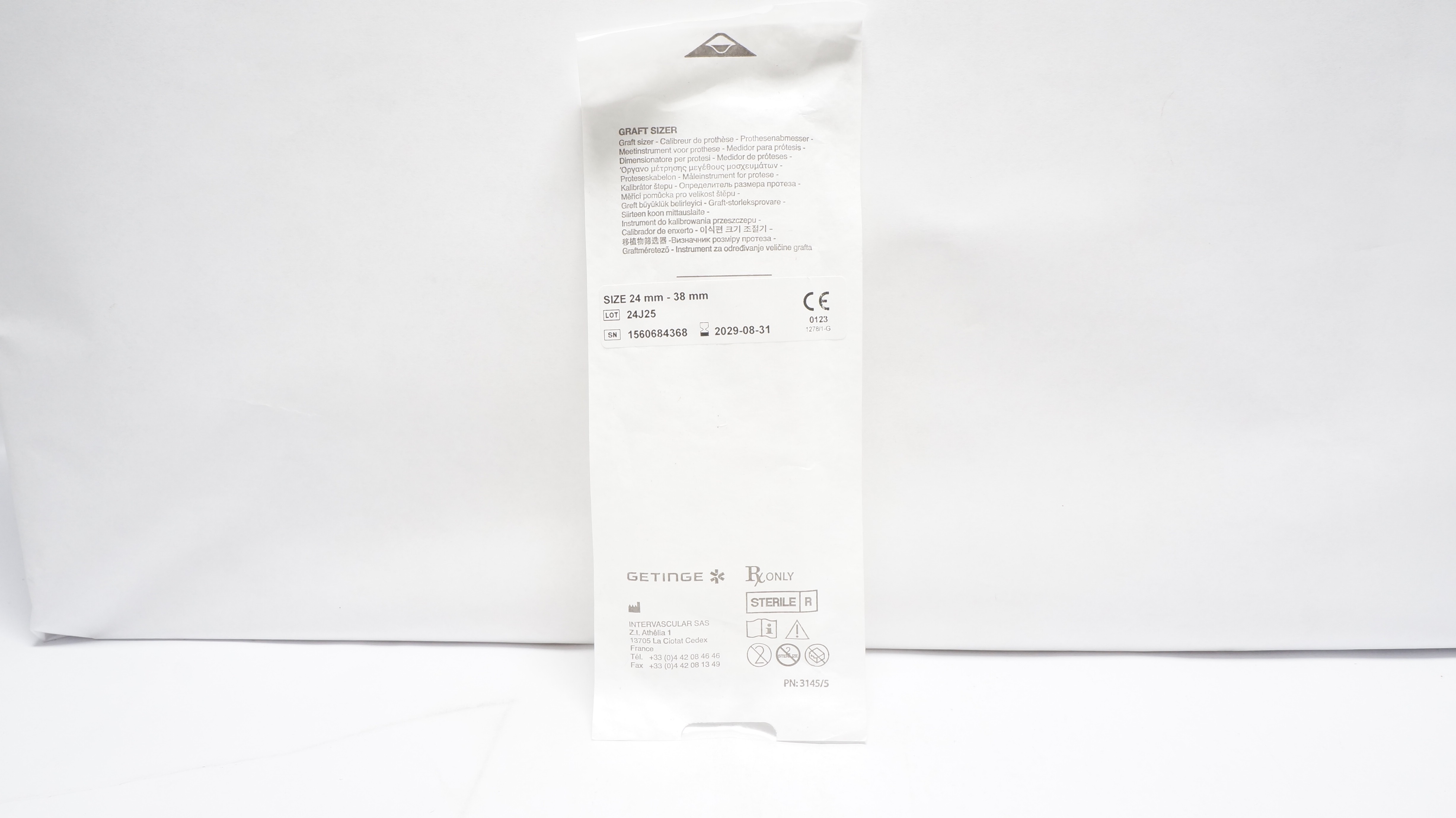 Intervascular 1560684368 Getinge Graft Sizer, Size 24mm - 38mm