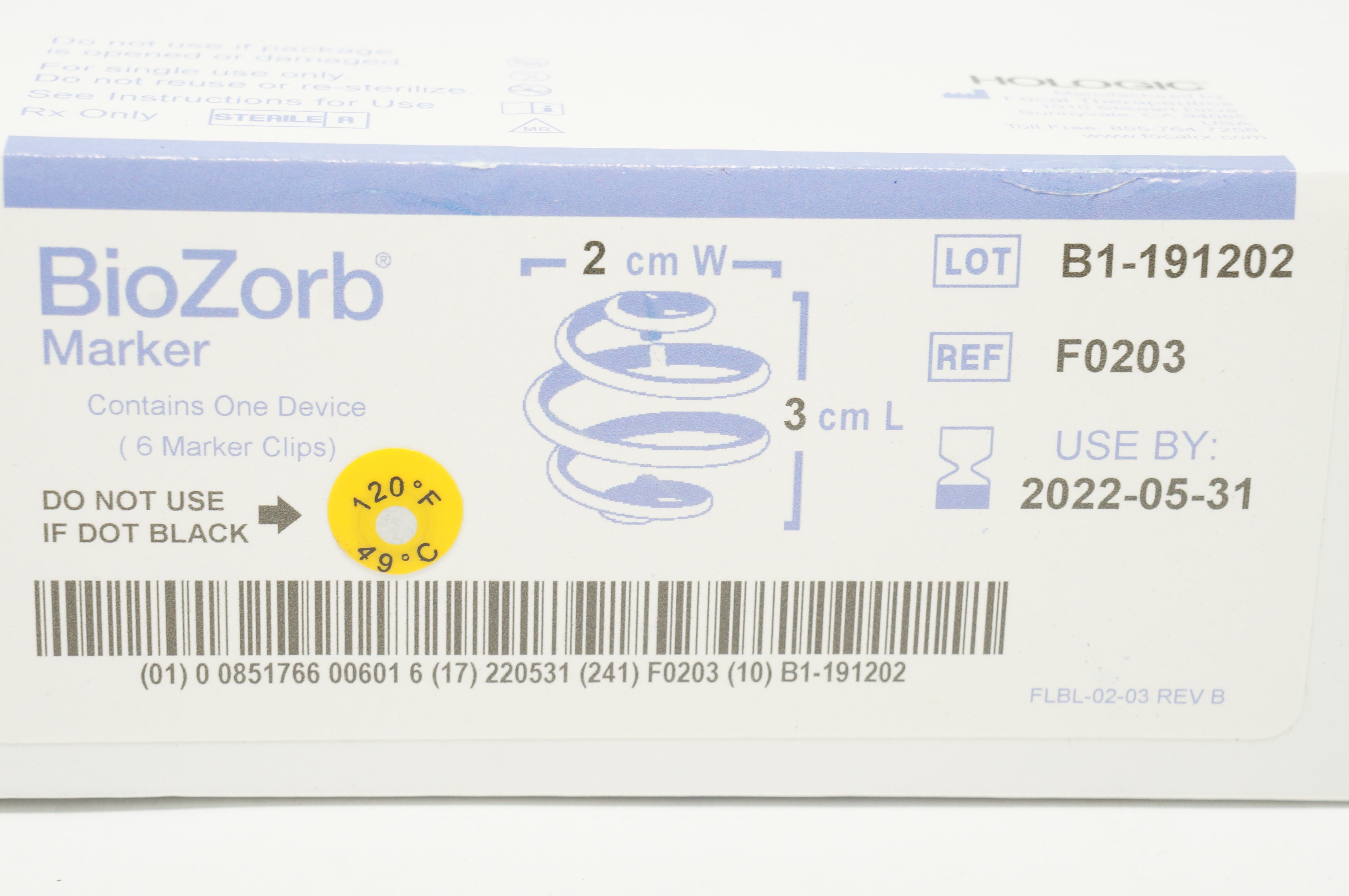 Focal Therapeutics F0203 Hologic BioZorb Marker 2cm x 3cm - Box of 6