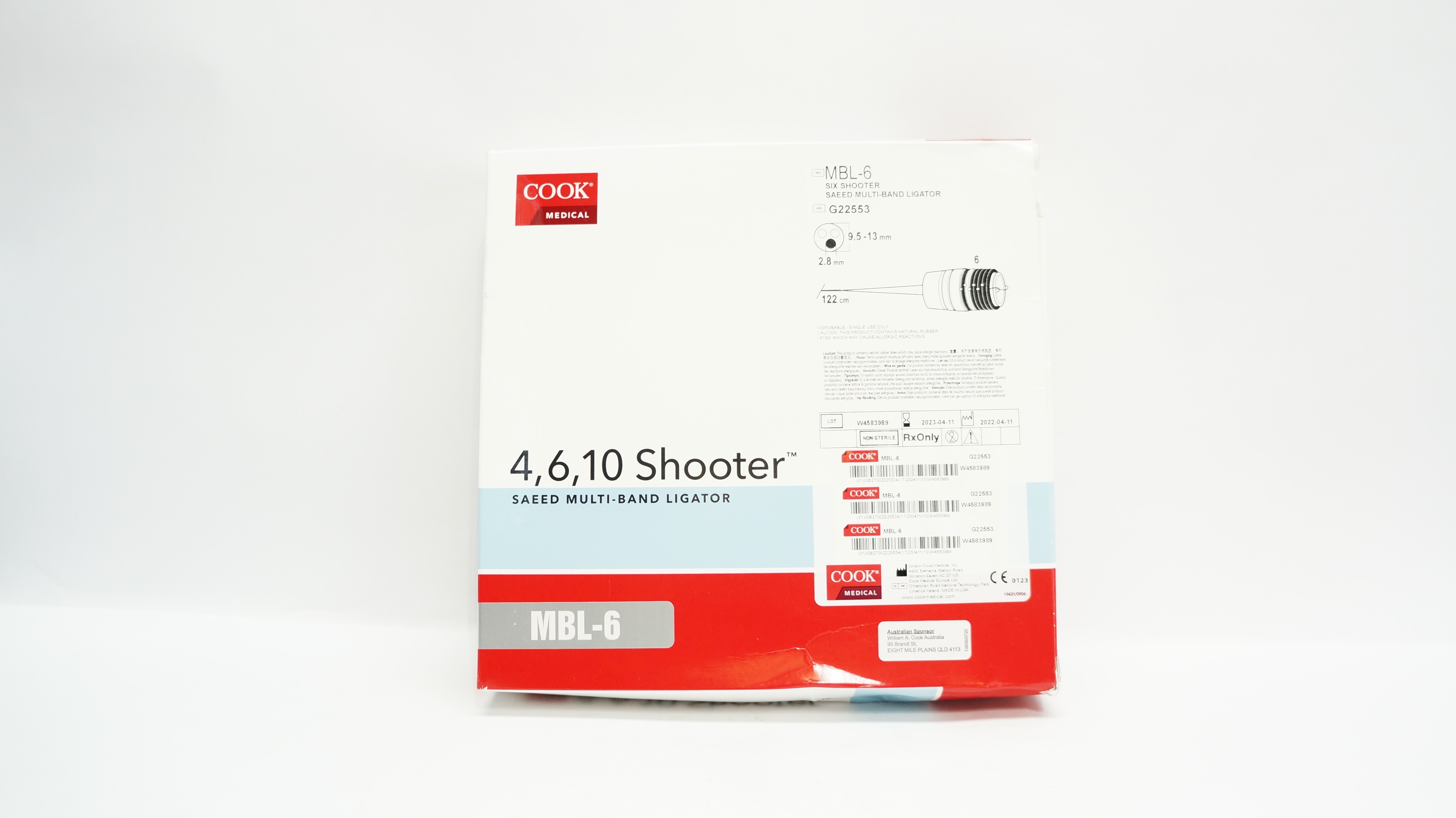 Cook Medical G22553 Six Shooter Saeed Multi-Band Ligator 9.5-13mm x 122cm (x)