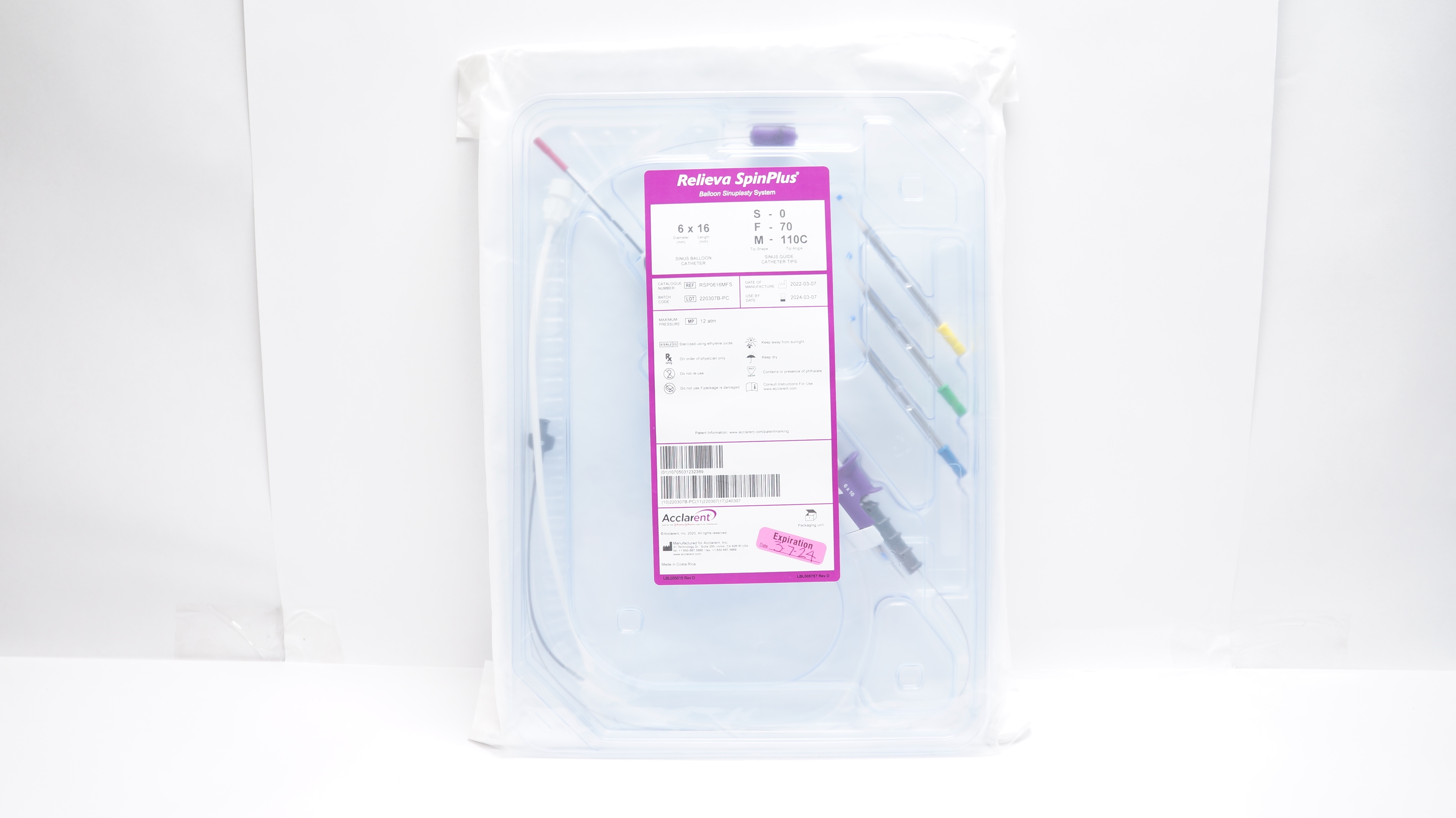 Acclarent RSP0616MFS Relieva SpinPlus Balloon Sinuplasty System 6mm x 16mm (x)
