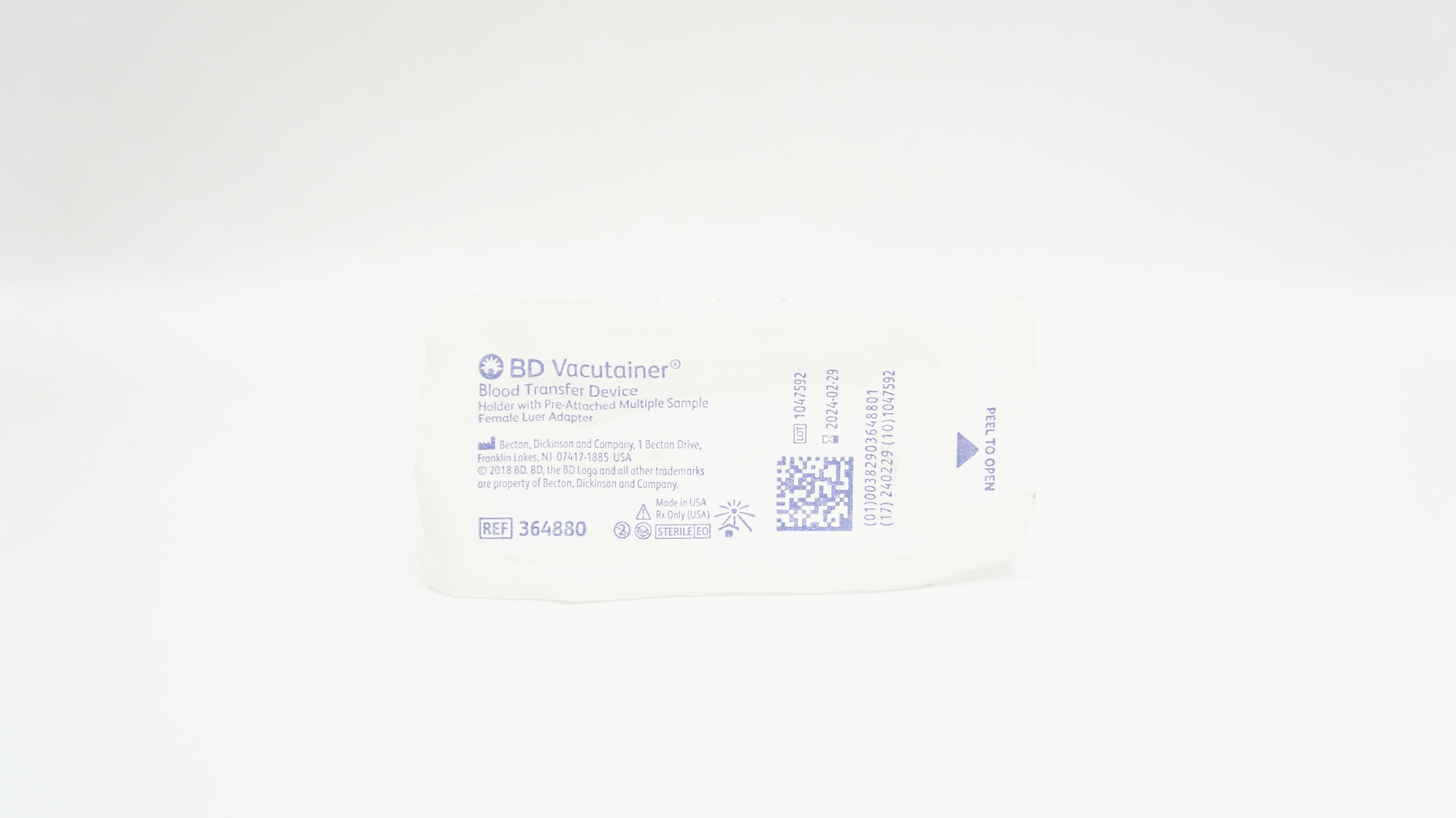 BD 364880 Vacutainer Blood Transfer Device