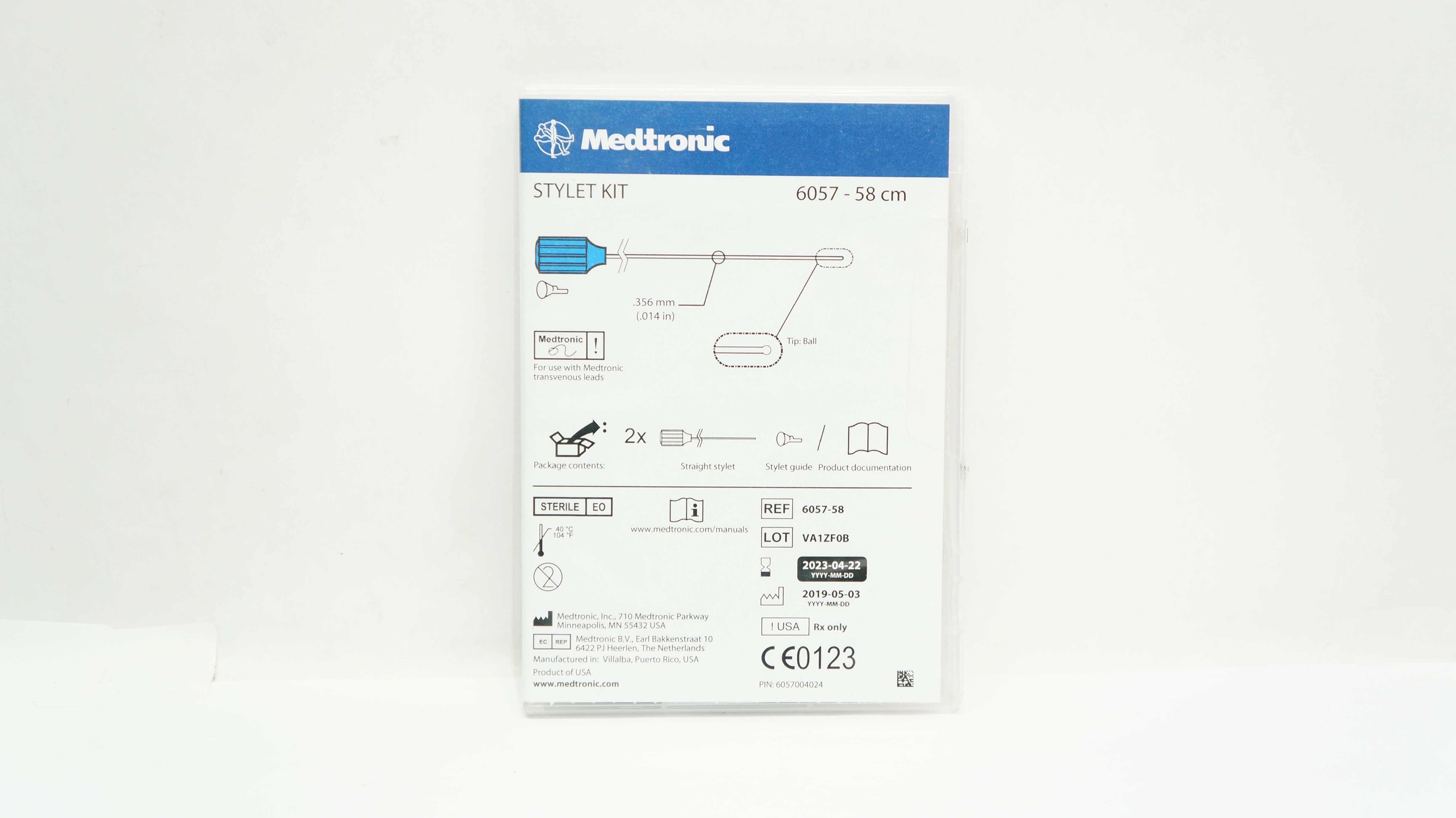 Medtronic 6057-58 Stylet Kit .014In - Box of 2 (x)