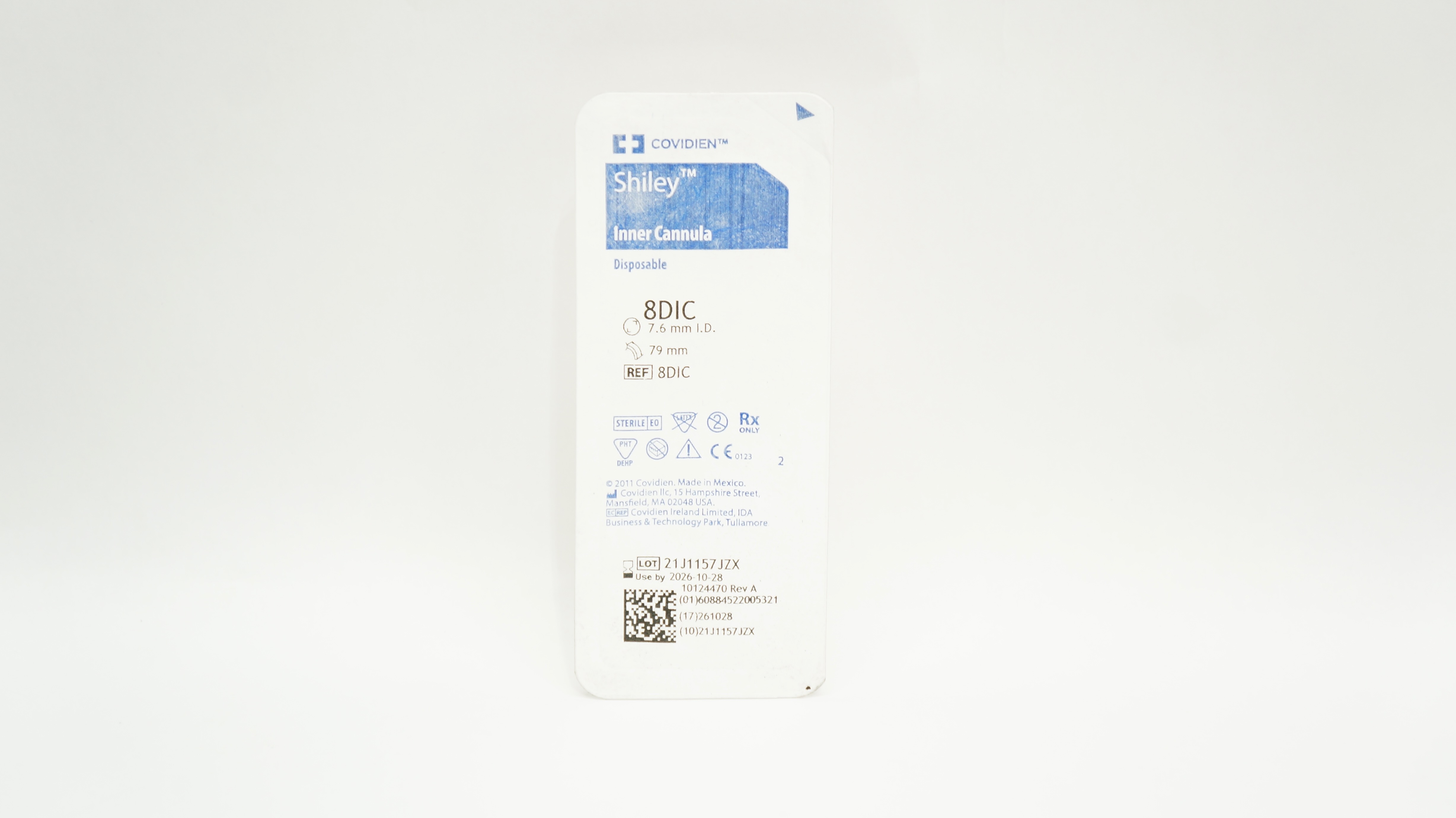Covidien 8DIC Shiley Inner Cannula Disposable 7.6mm I.D. x 79mm