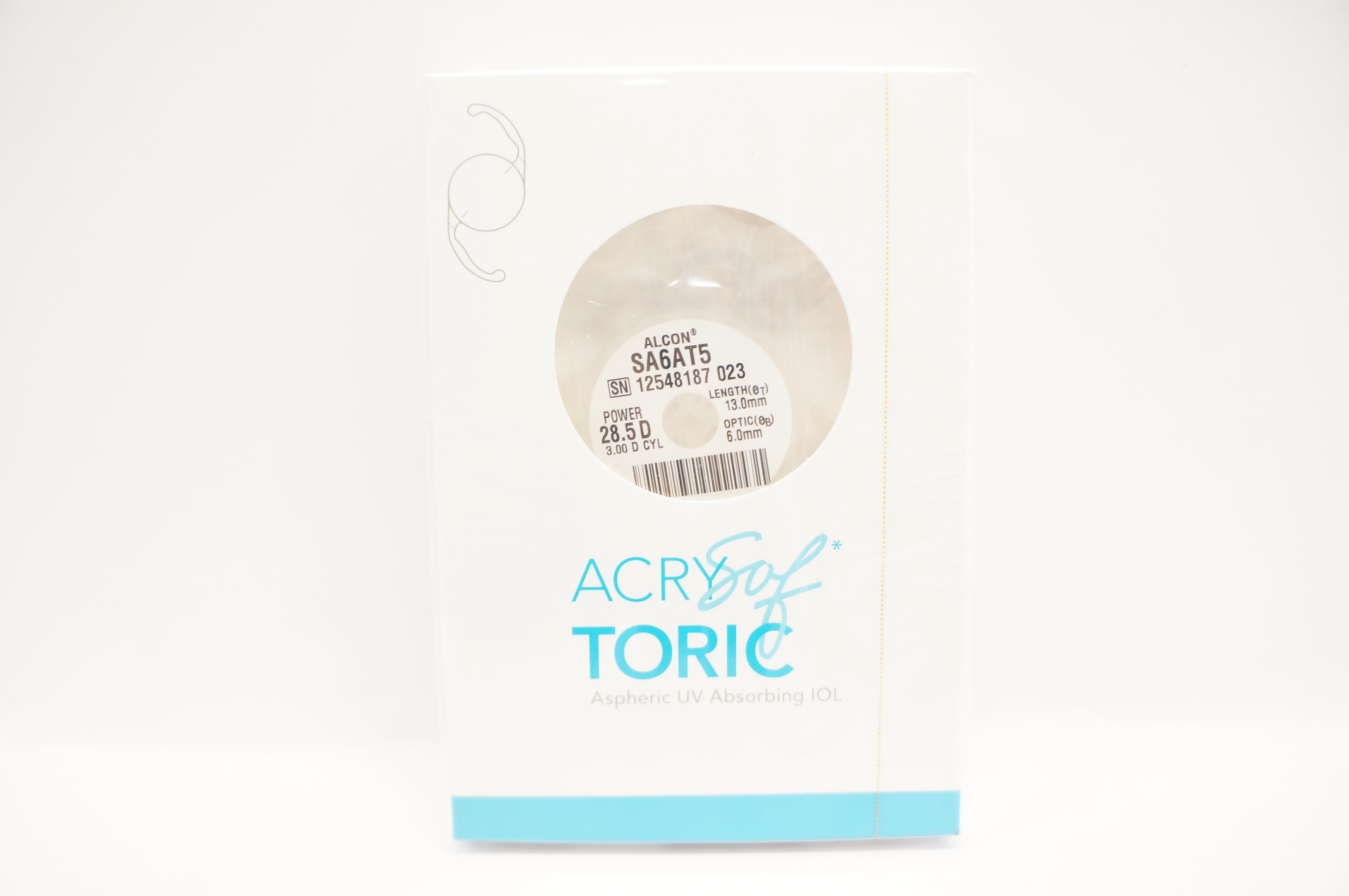 Alcon SA6AT5 ACRYSof Toric Aspheric Toric IOL 28.5D Length 13mm Optic 6.0mm (x)