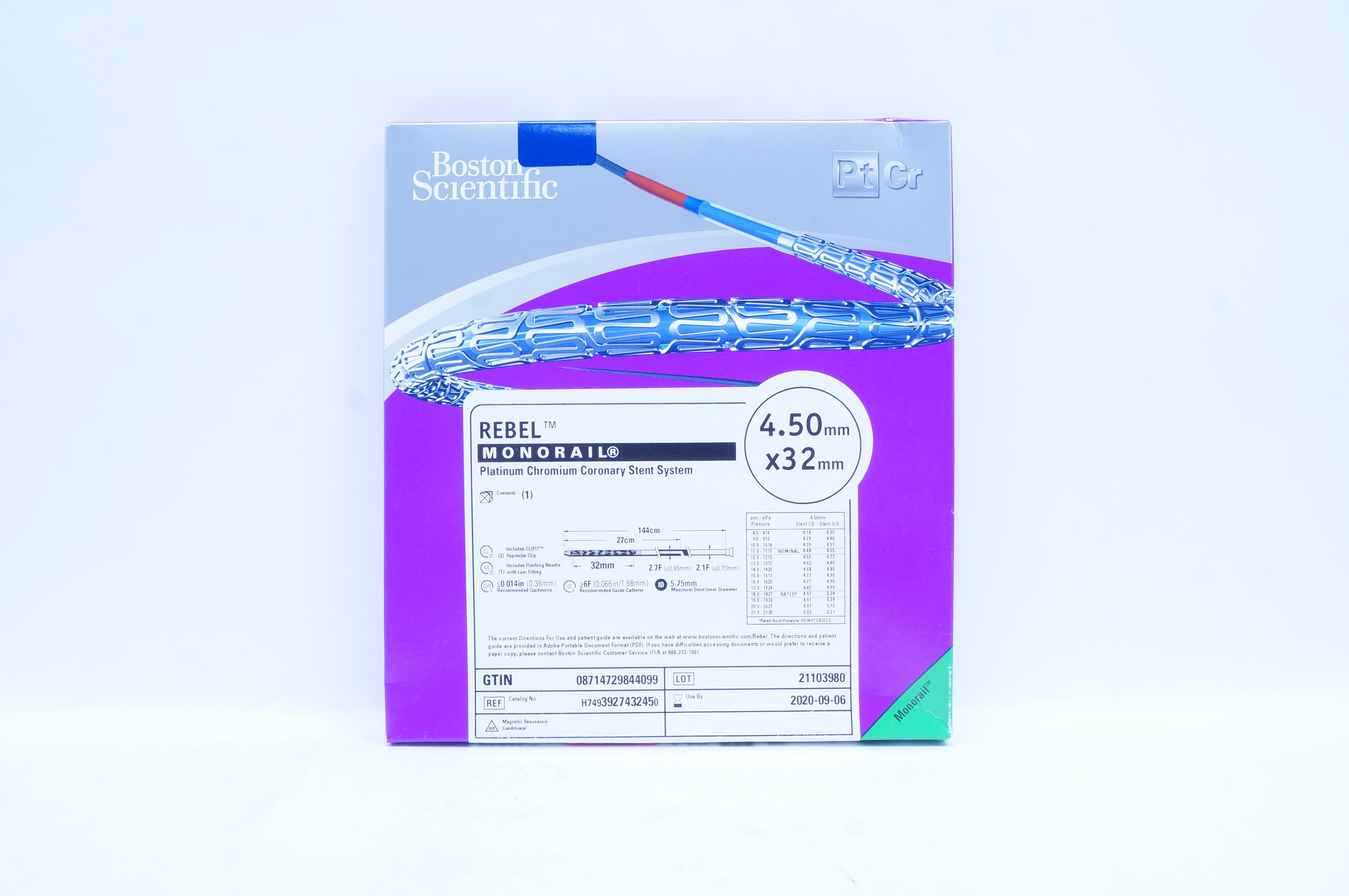 Boston Scientific 392743245 Platinum Chromium Coronary Stnt System 4.50x 32mm(x)