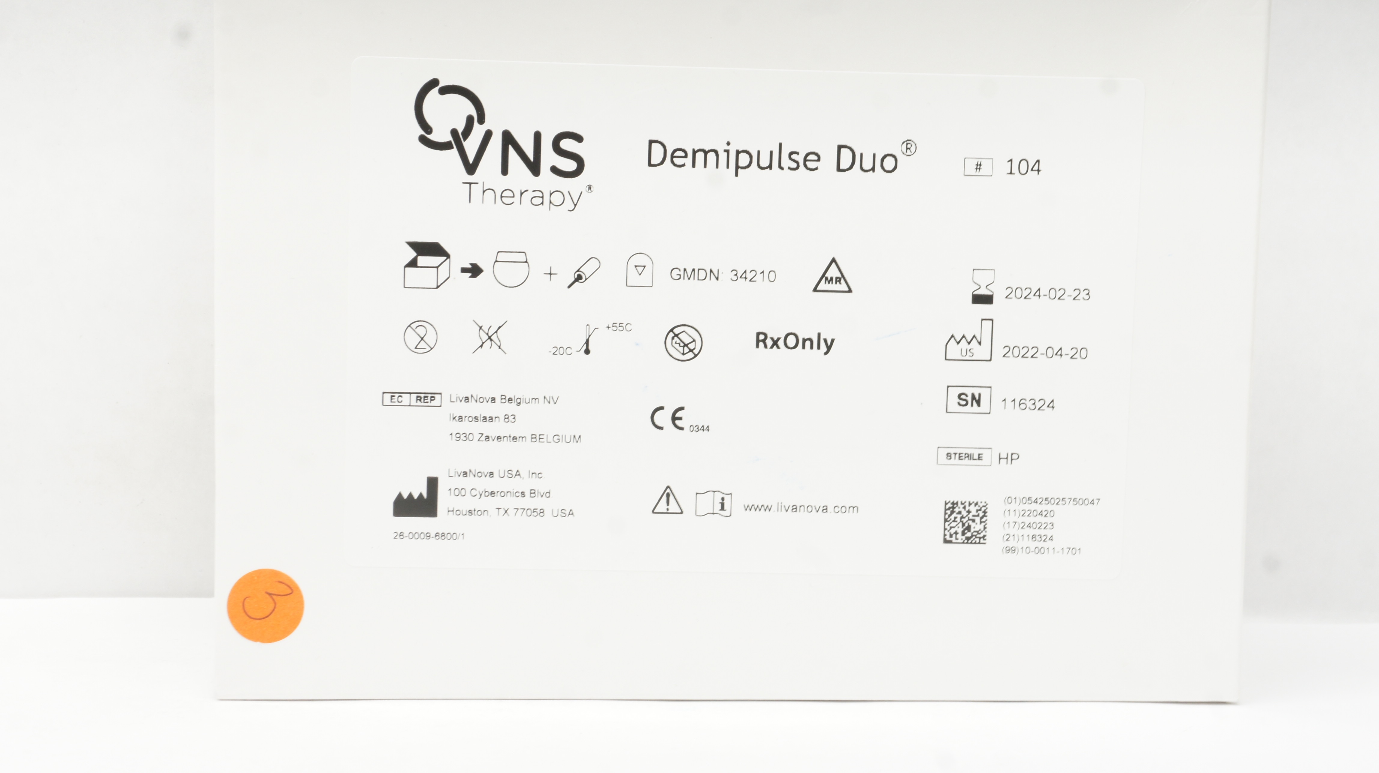 LivaNova #104 VNS Therapy Demipulse Duo Generator