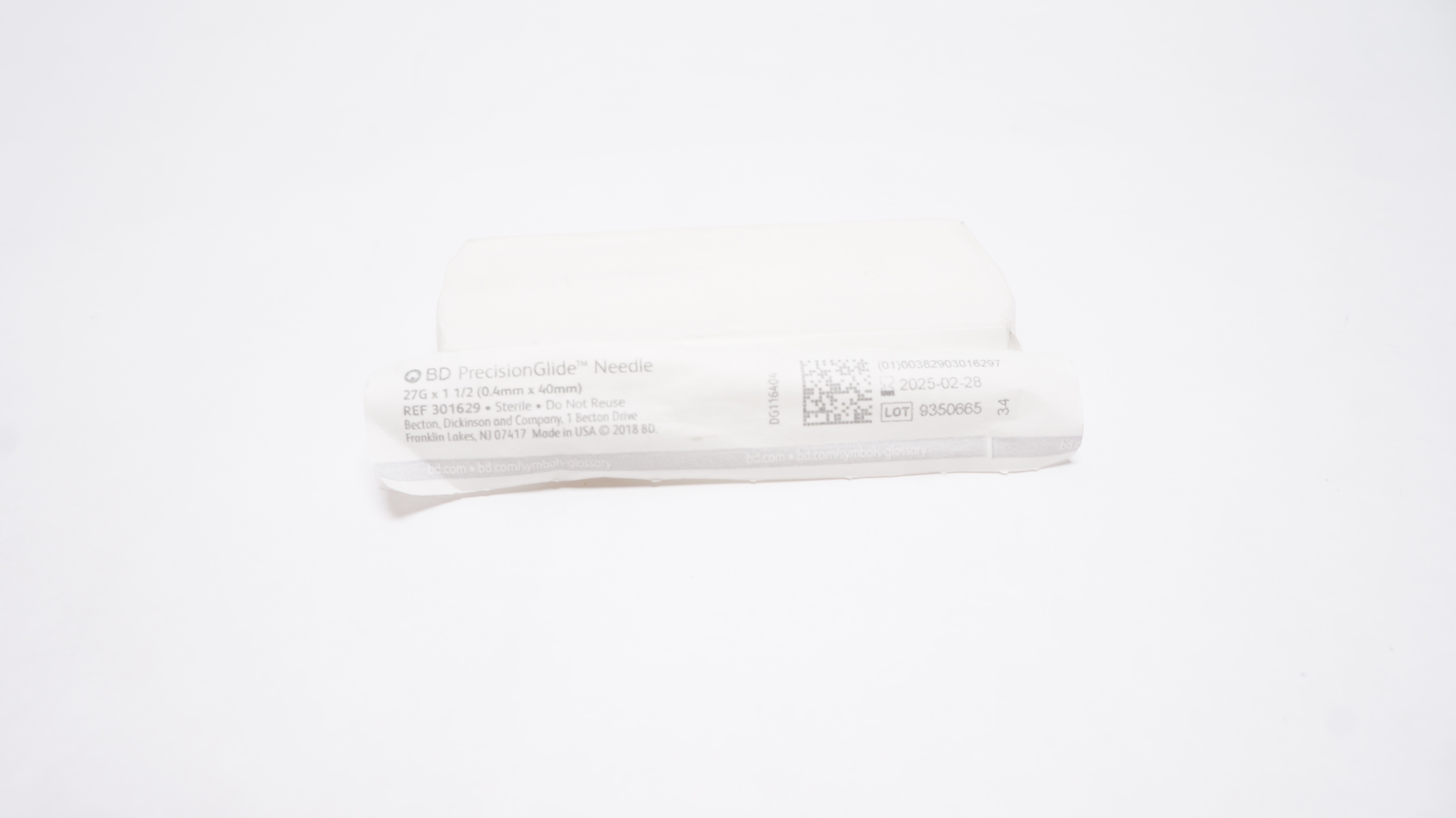BD 301629 PrecisionGlide Ndle 27G x 1-1/2