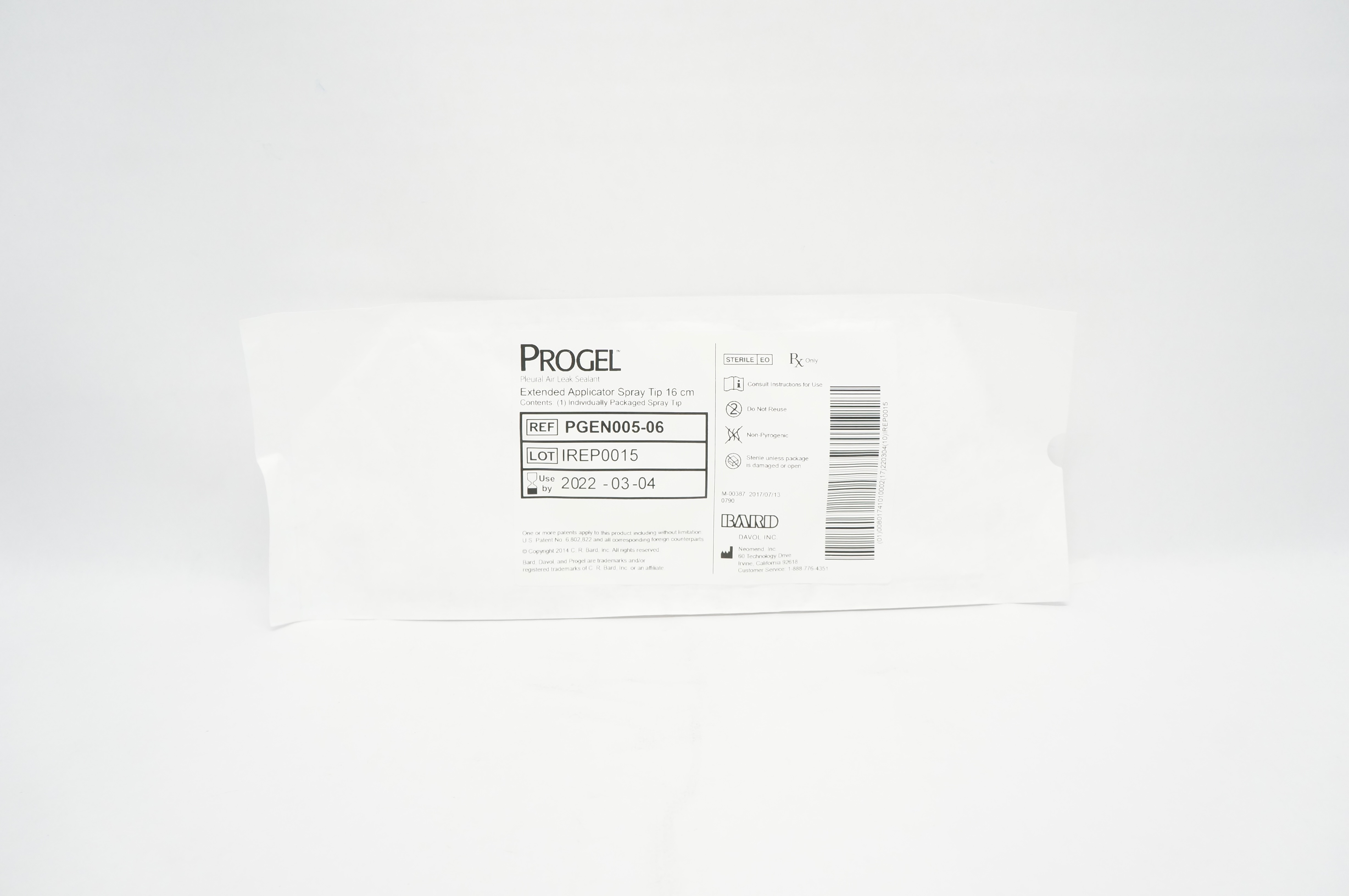 Bard PGEN005-06 Pleural Air Leak Sealant Extended Applicator Spray Tip 16cm (x)