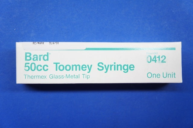Bard 0412 Toomey Syringe 50cc ~ Box of 28