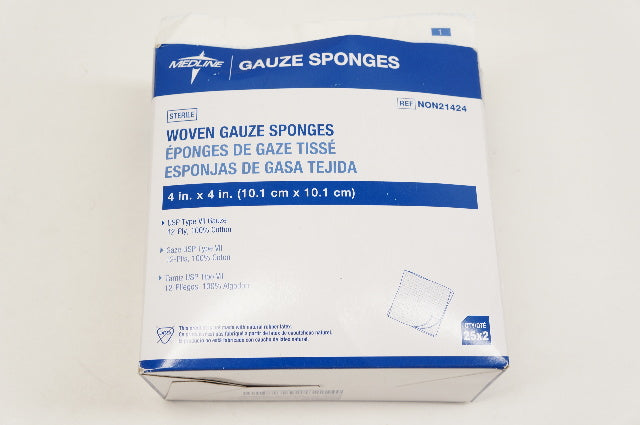 Medline NON21424 Gauze Sponges 4inch x 4inch - Box of 25