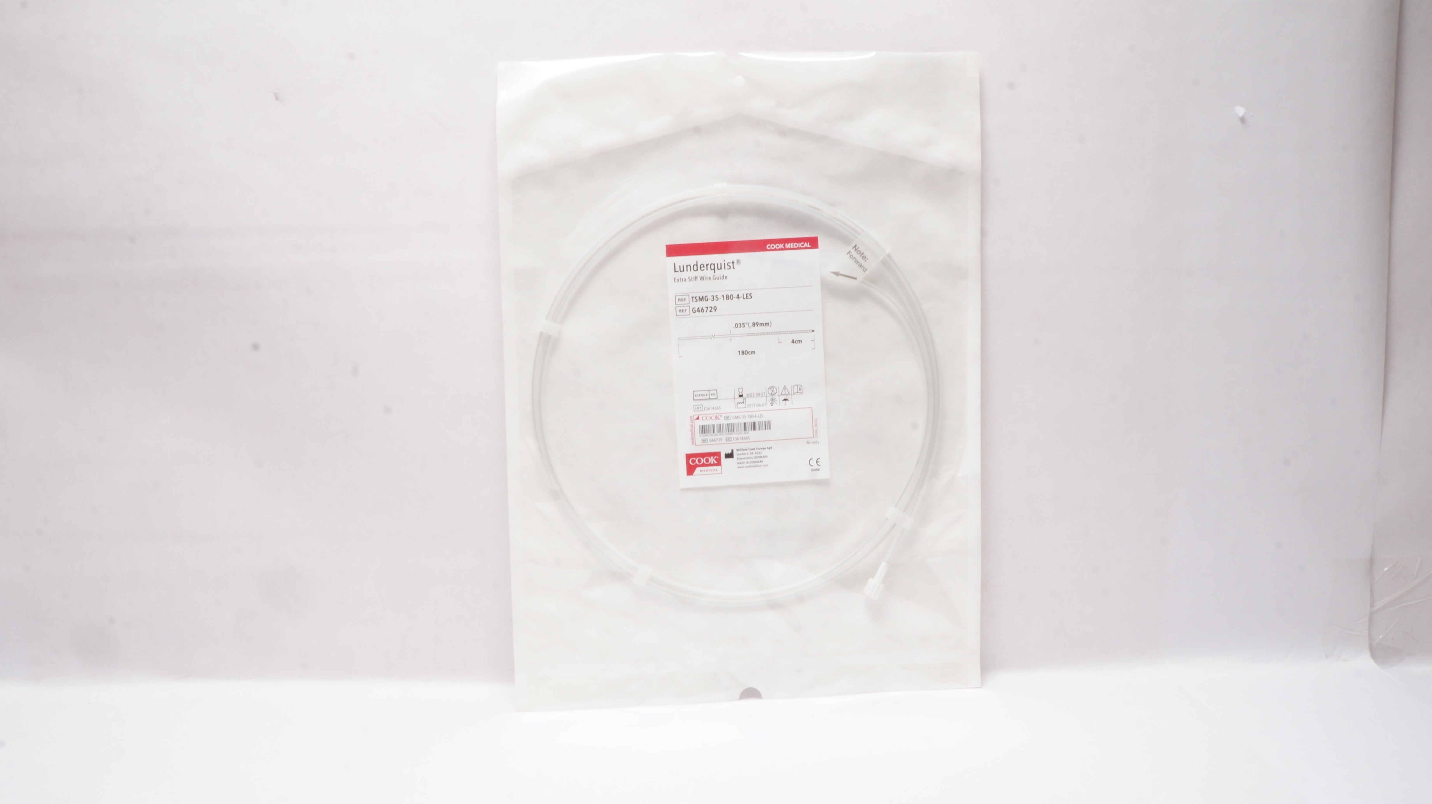 Cook Medical G46729 Lunderquist Extra Stiff Wire Guide 0.035inch x 180cm (x)