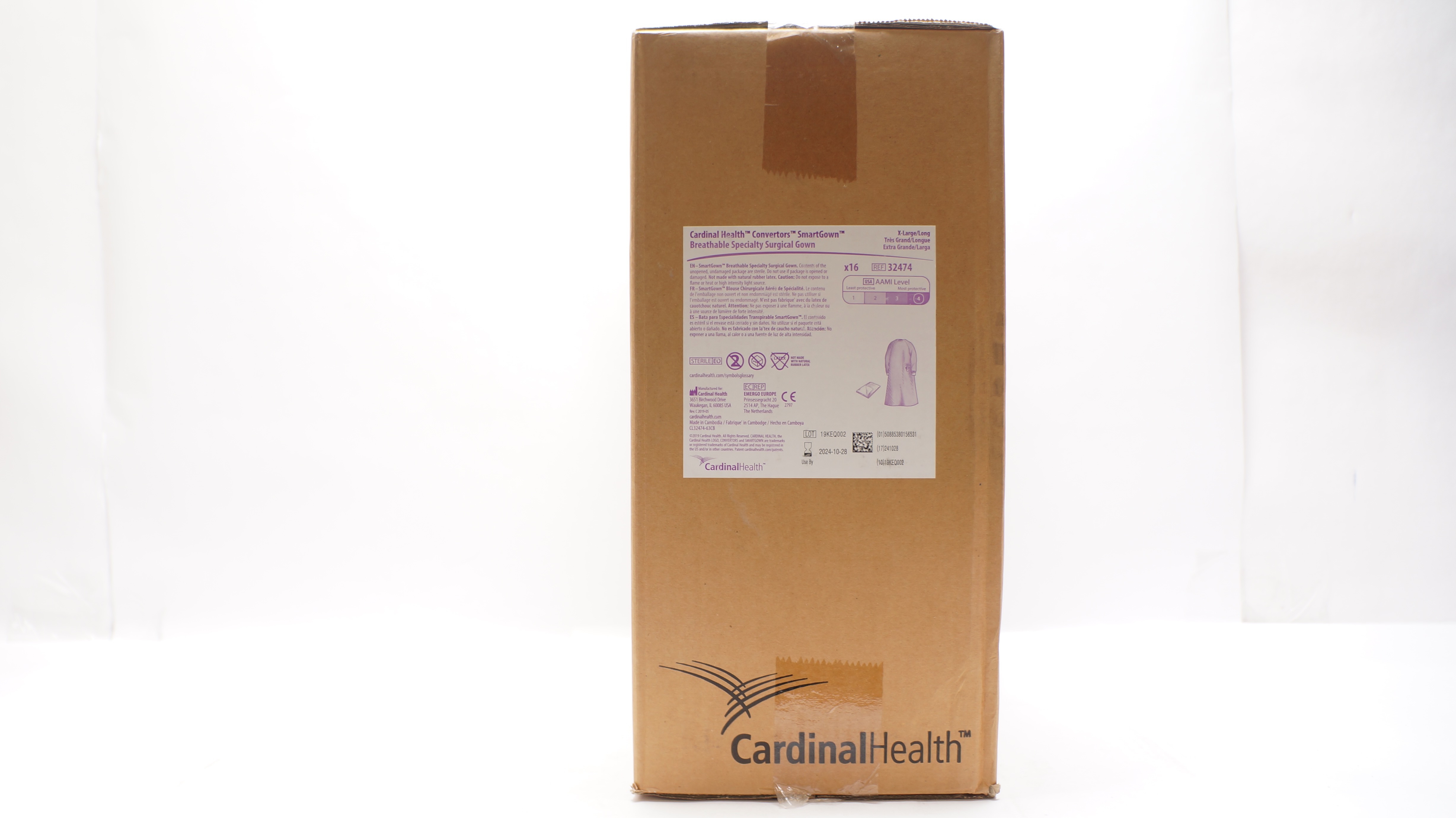 Cardinal Health 32474 Convertors Breathable Surgical Gown XL - Case of 16