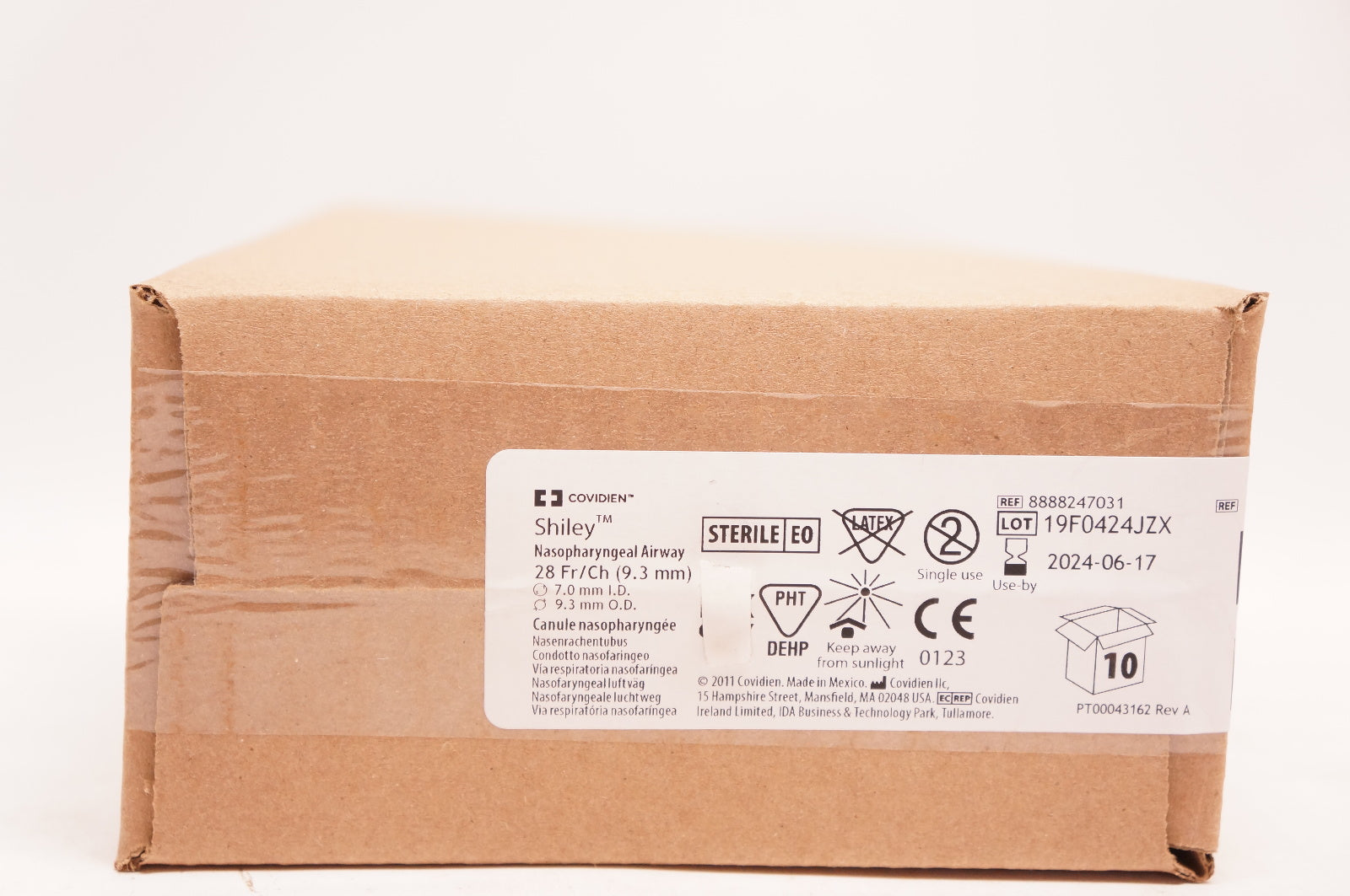 Covidien 8888247031 Shiley Nasopharyngeal Airway 28Fr., 7mm ID - Box of 100