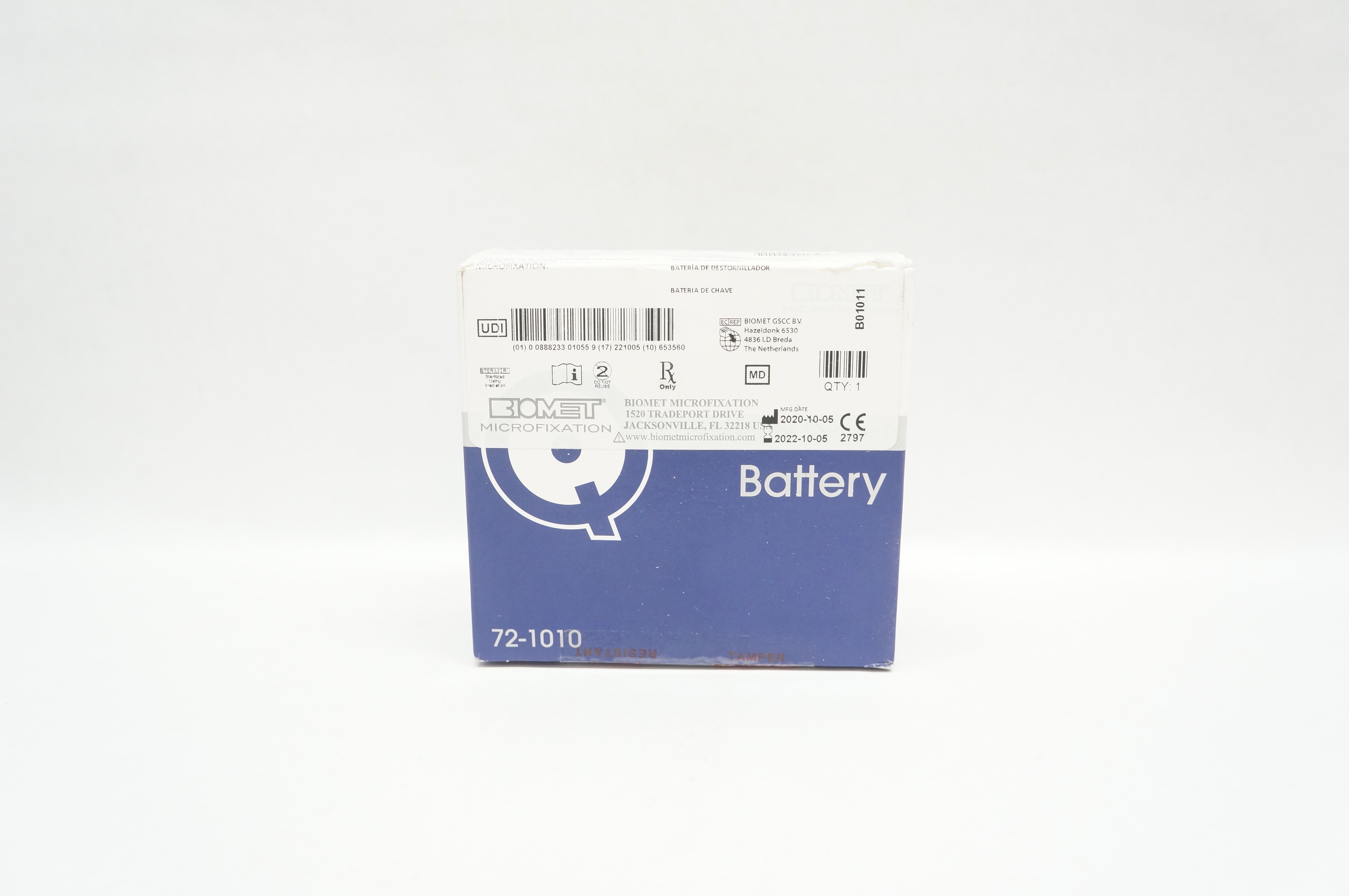 Biomet 72-1010 Intelligent System Battery 3.1inch x 1.6inch x 1.2inch (x)