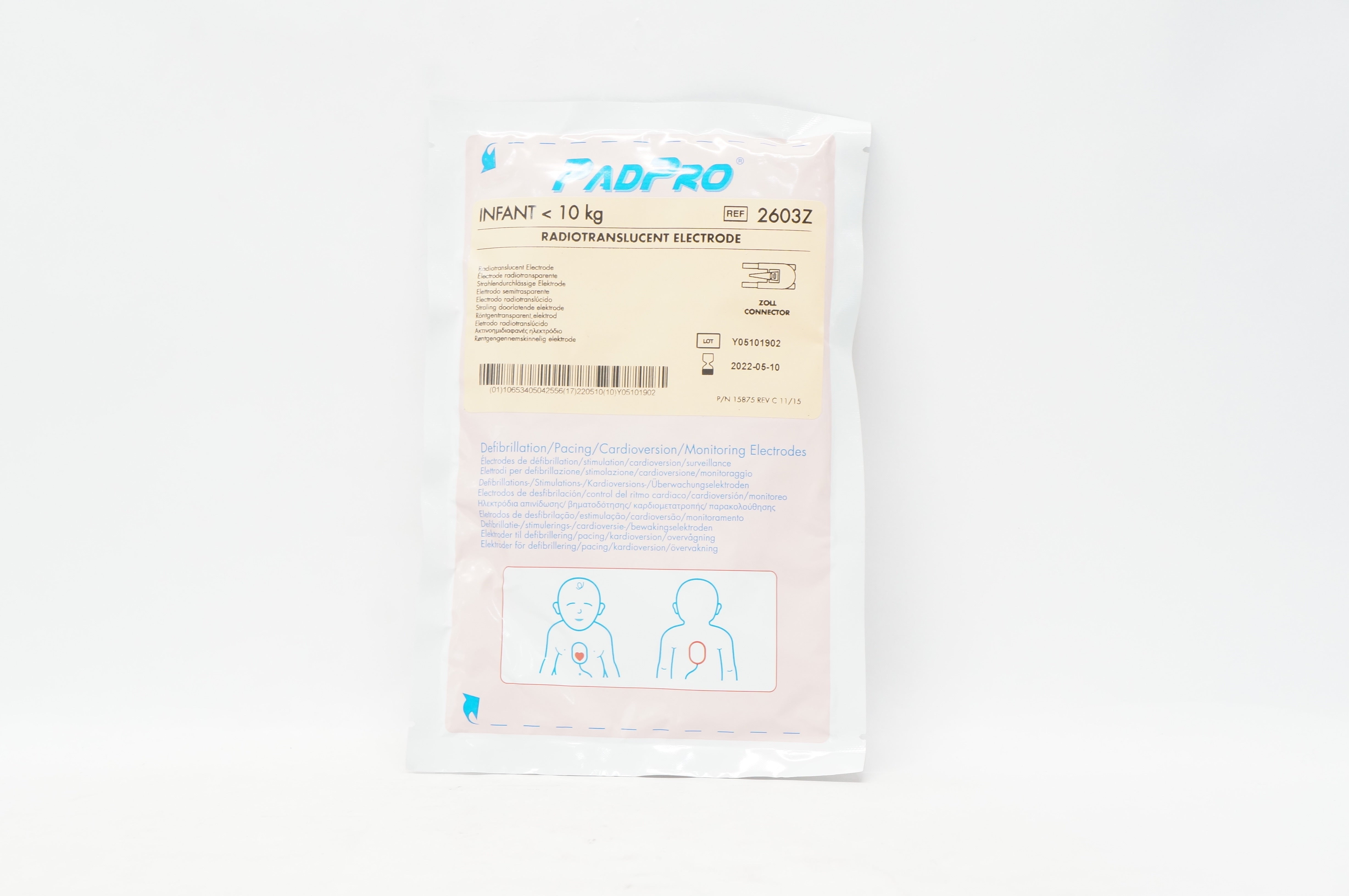 ConMed 2603Z PadPro Radiotranslucent Electrode Infant <10kg