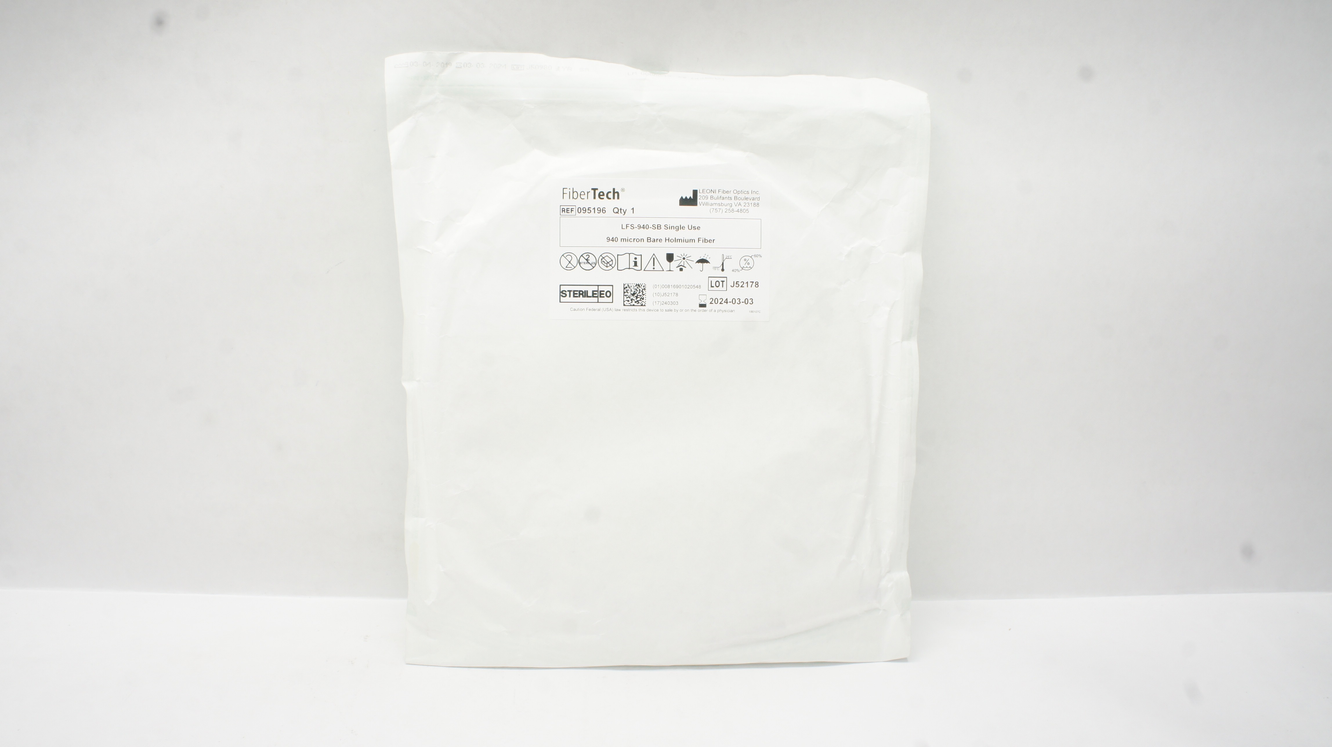 LEONI Fiber Optics 095196 Fiber Tech 940 micron Bare Holmium Fiber (x)