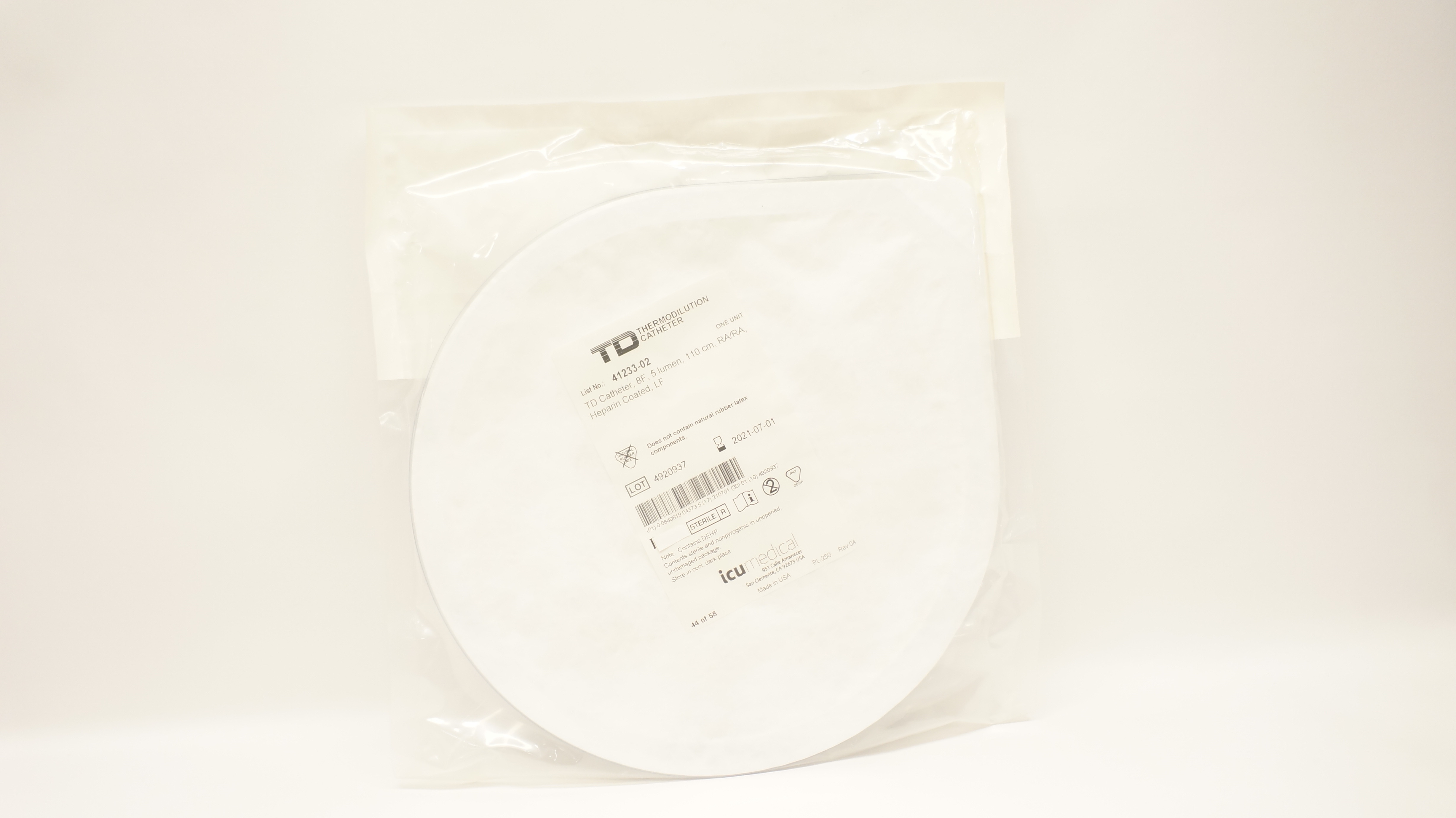 ICU Medical 41233-02 TD Thermodilution Cath. 5 Lumen, 8F x 110cm, RA/RA (x)
