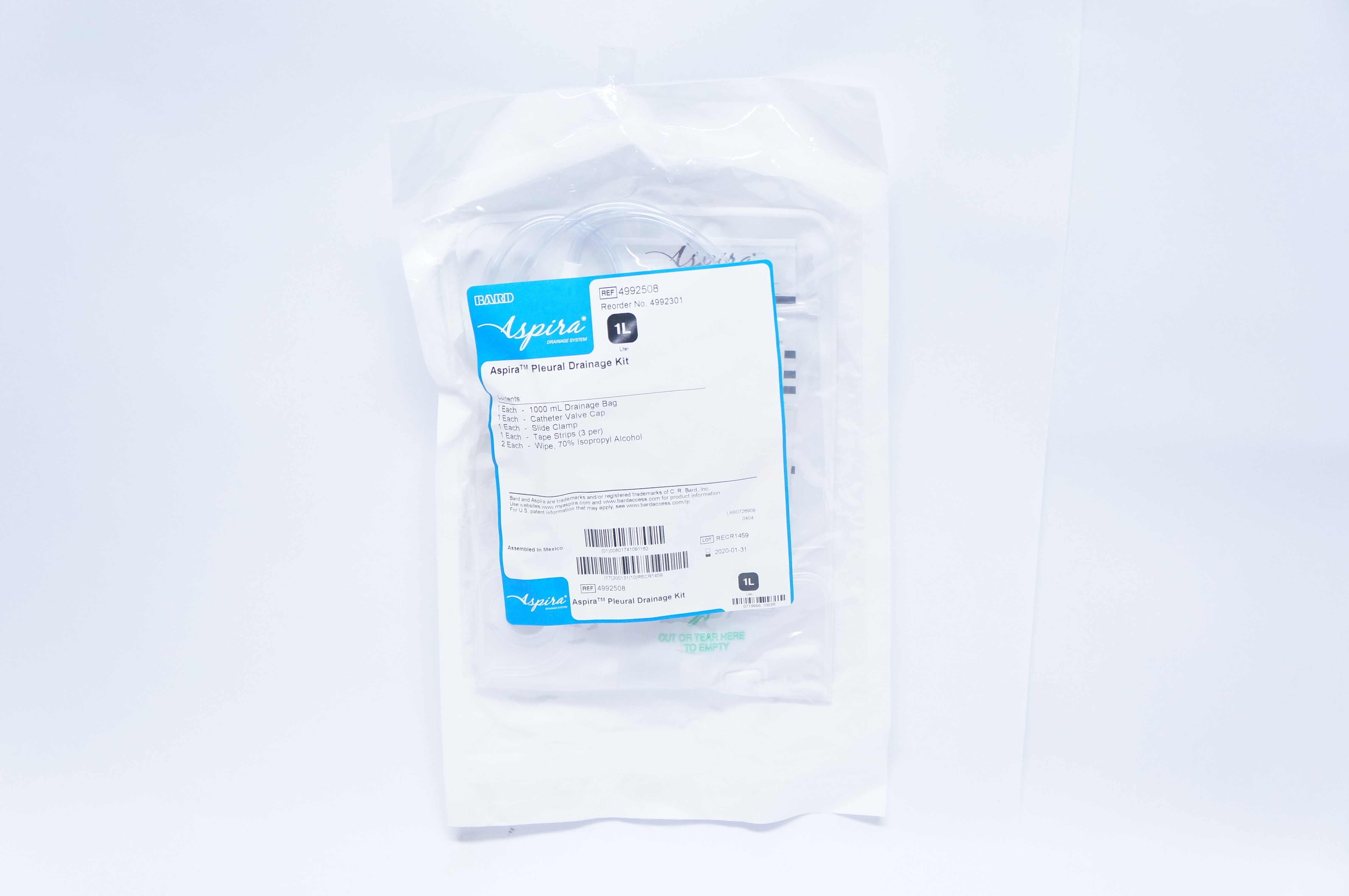 Bard 4992508 Aspira Pleural Drainge Kit 1L (x)