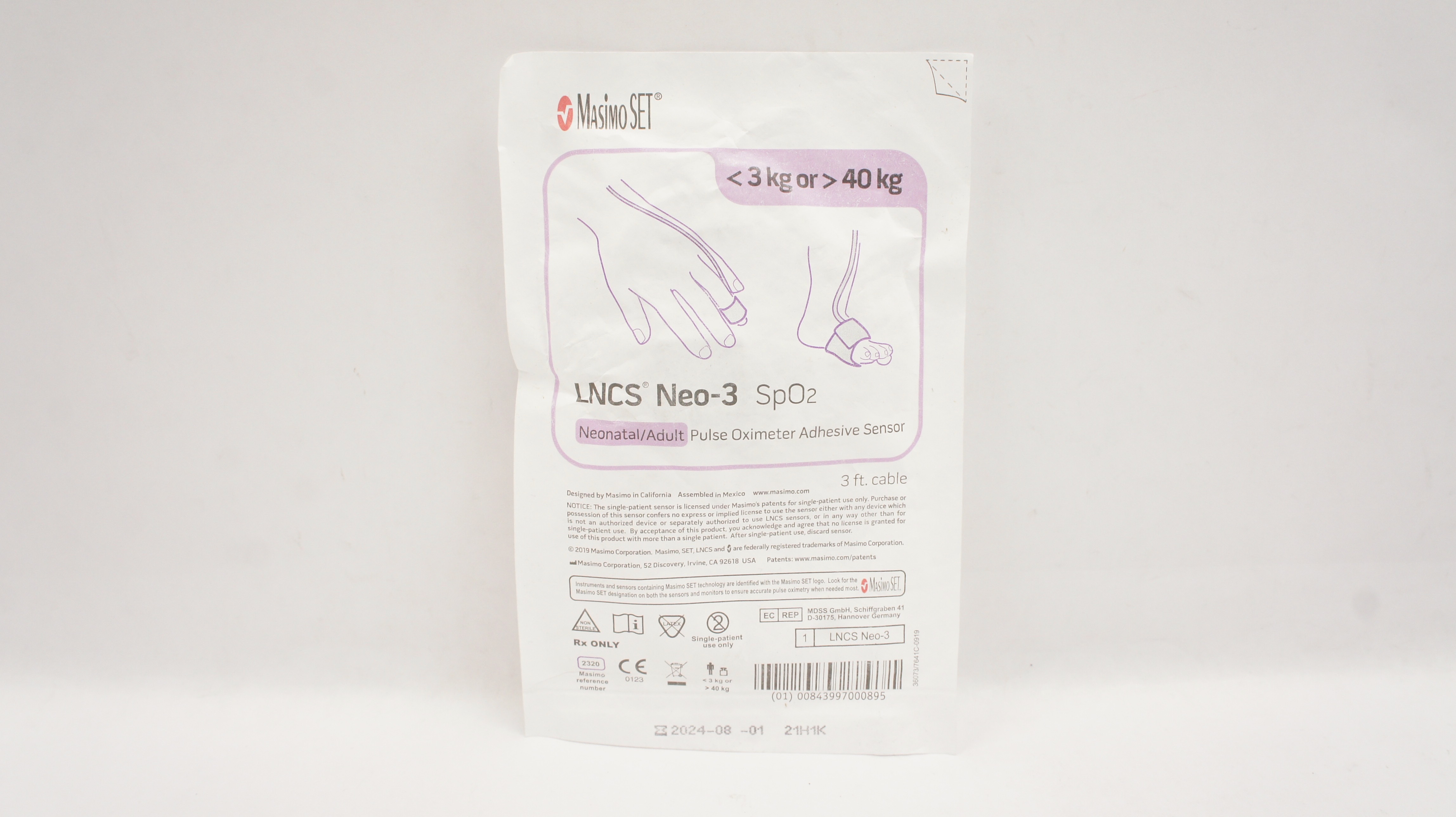 Masimo 2320 LNCS Neo-3 SpO₂ Neonatal/Adult Pulse Oximeter Adhesive Sensor