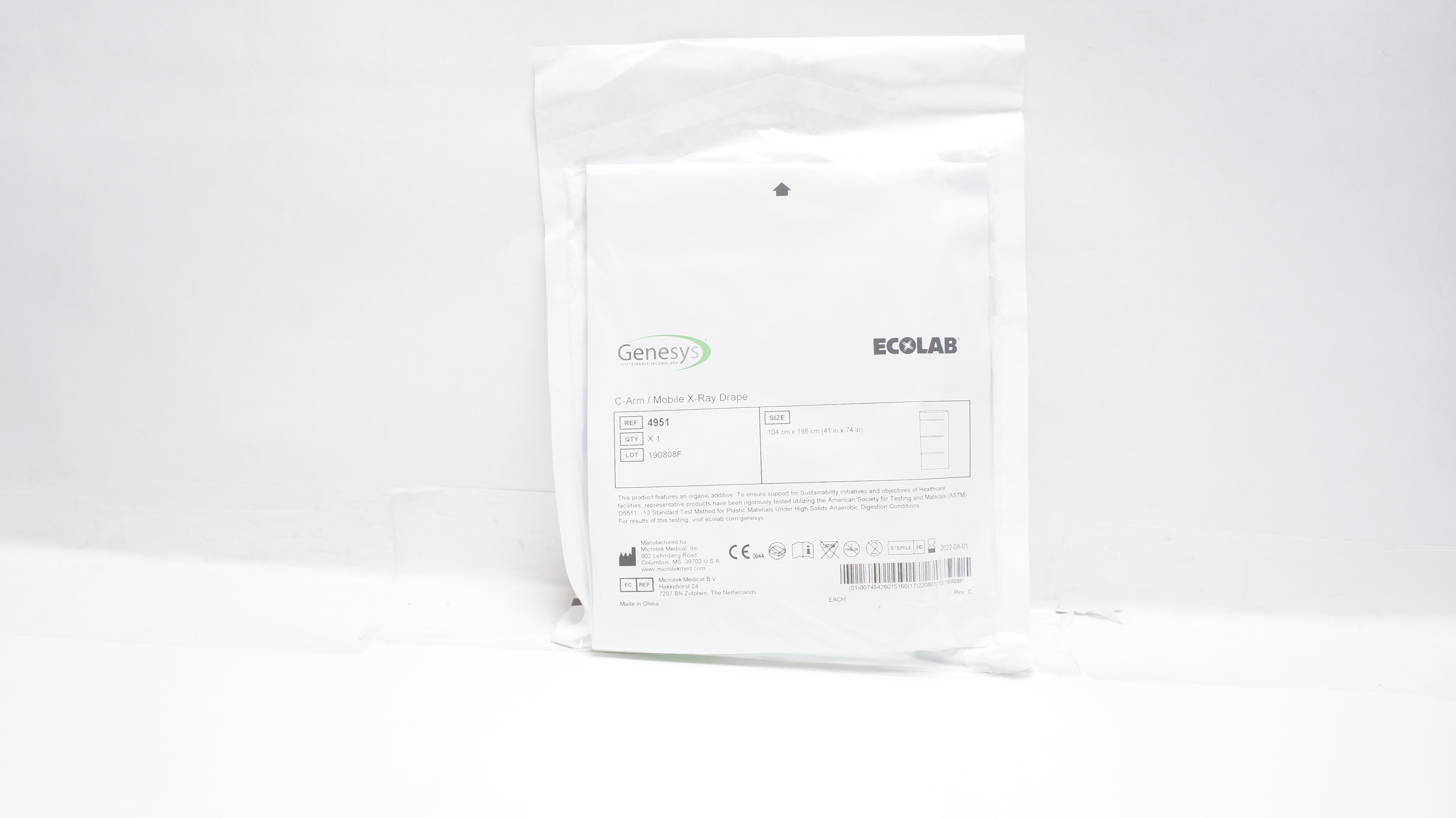 Microtec Medical 4951 Ecolab Genesys C-Arm/Mobile X-Ray Drape (x)