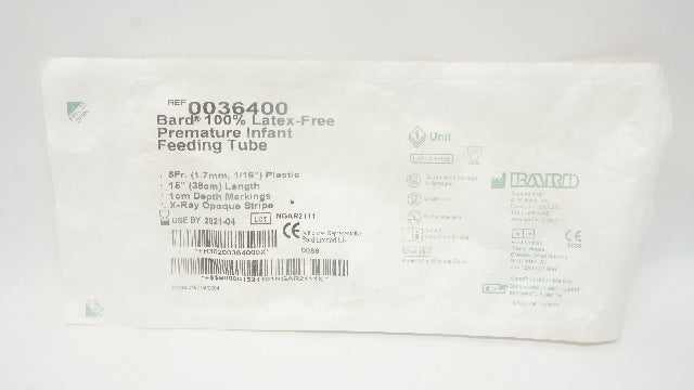 Bard 0036400 100% Latex-Free Premature Infant Feeding Tube 5Fr x 15inch (x)