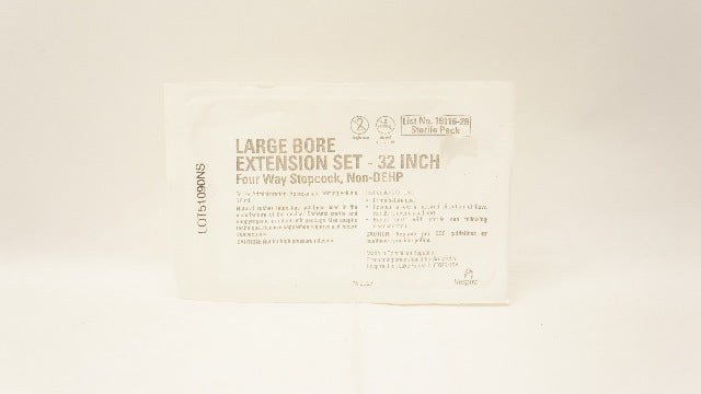 Hospira 19116-28 Large Bore Extension Set w/4-Way Stopcock, 32inch