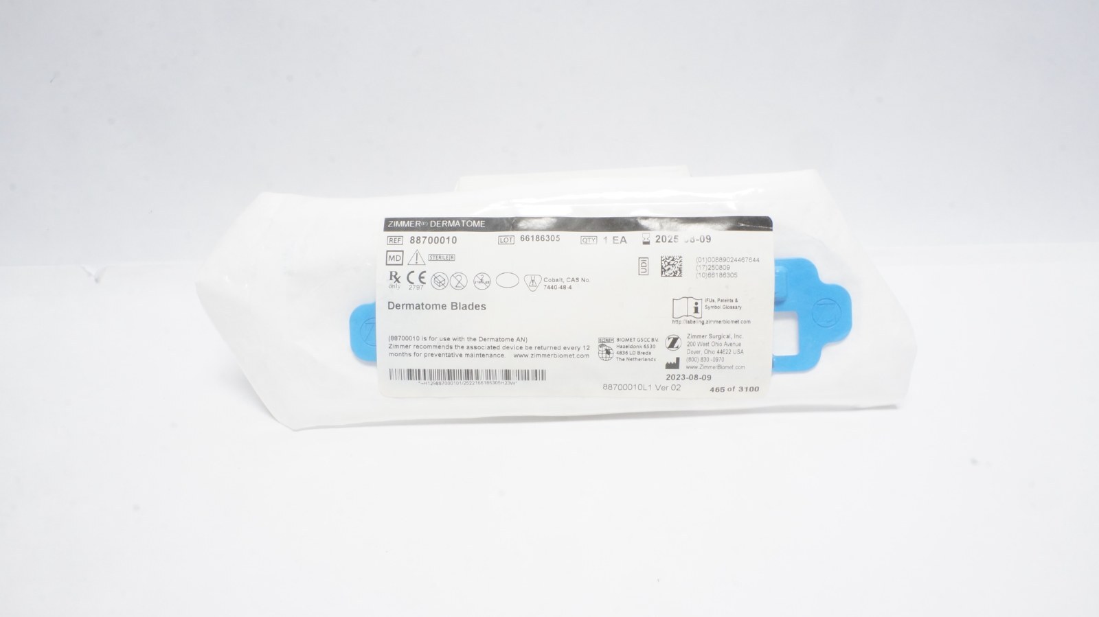 Zimmer 88700010 Dermatome Blades Cobalt 1 EA