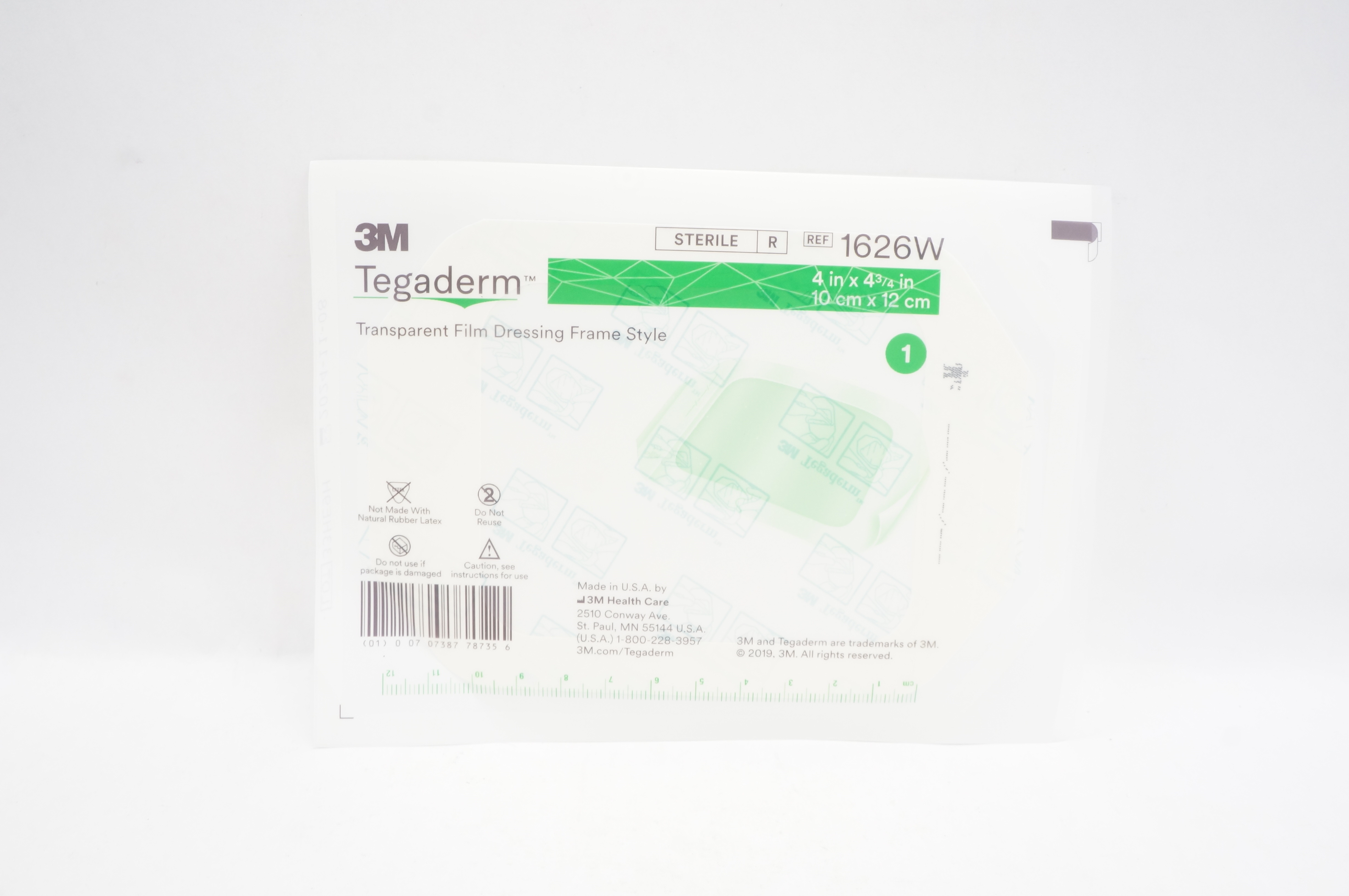 3M 1626W Tegaderm Transparent Film Dressing Frame Style 4inch x 4-3/4inch