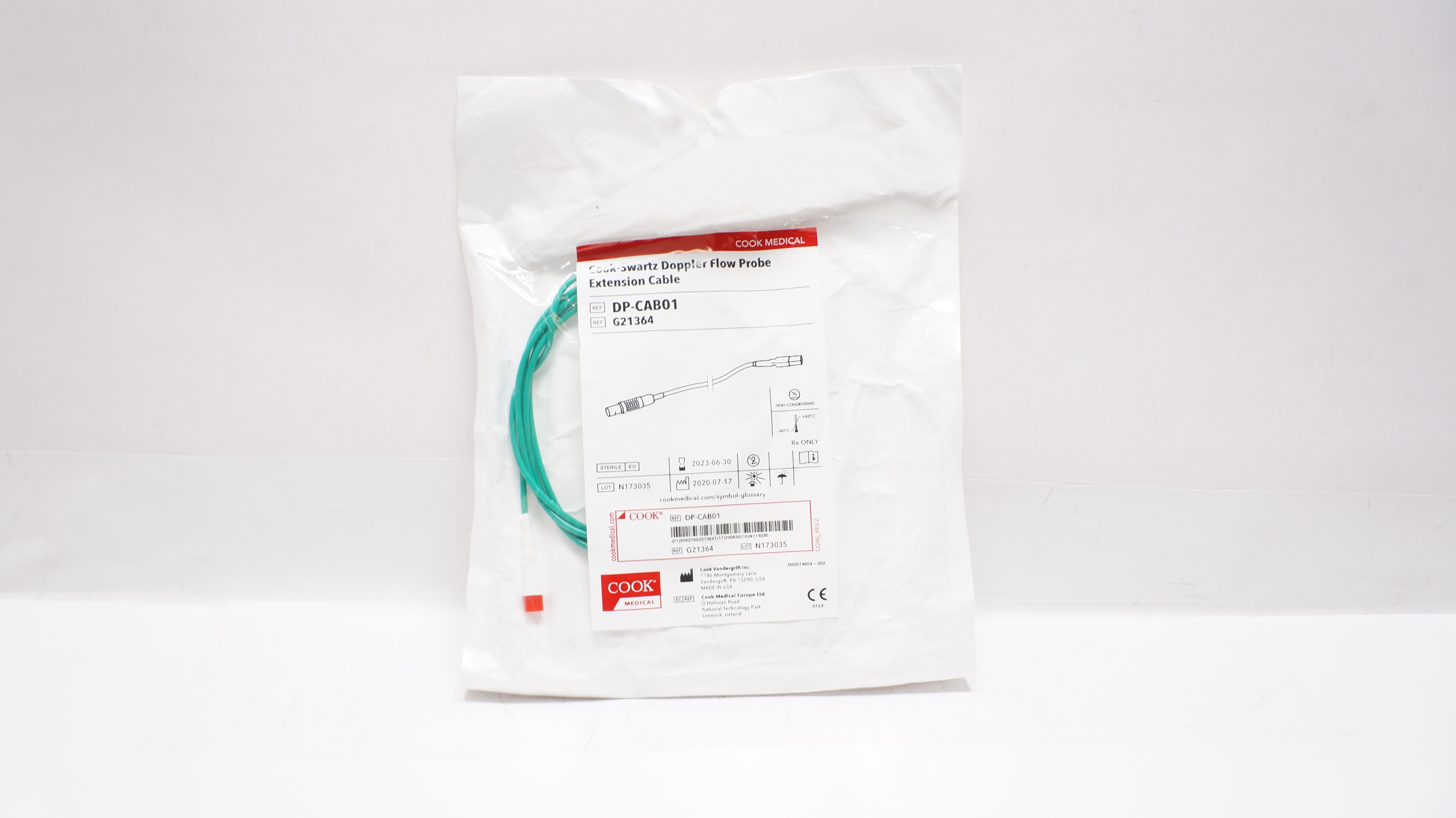 Cook Medical G21364 Cook-Swartz Doppler Flow Probe Extension Cable (x)