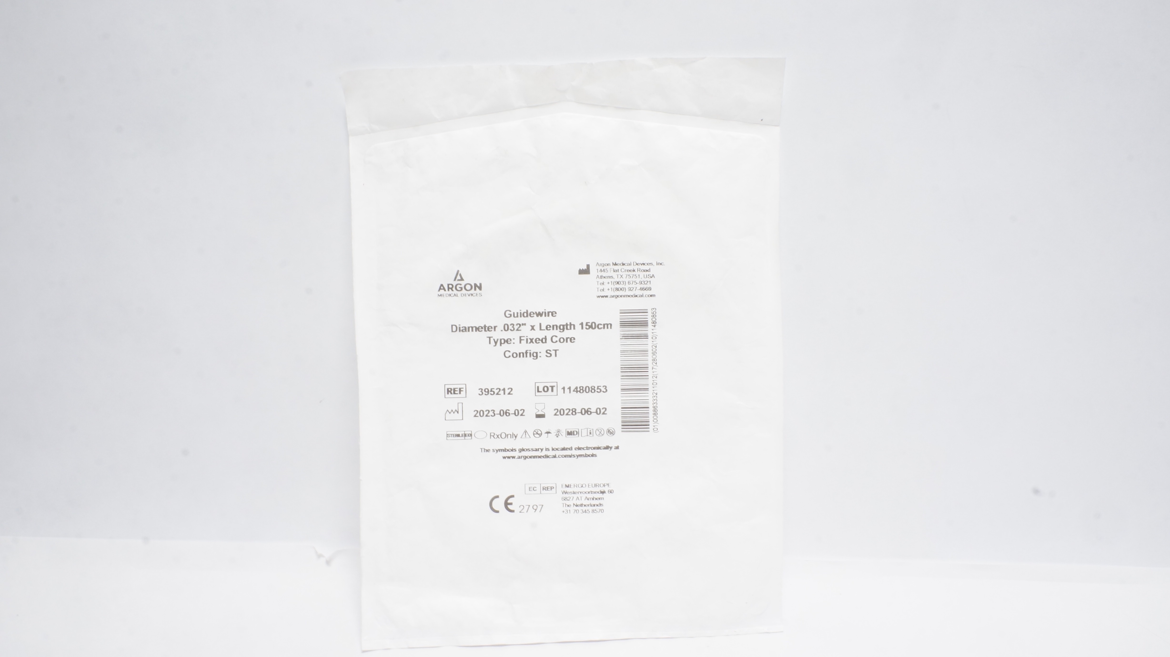 Argon 395212 Guide Wire .032inch 150cm
