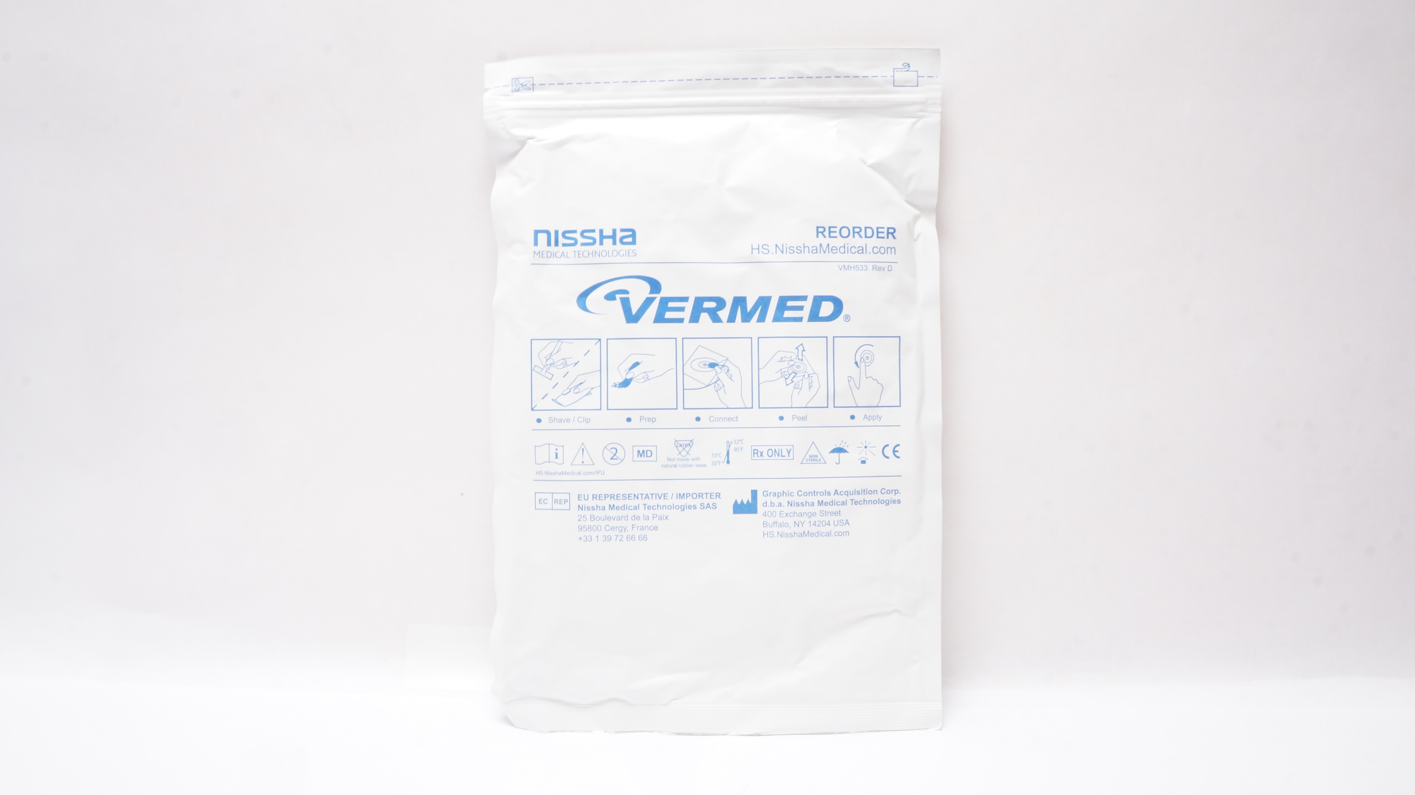 Vermed A10004-60 Clear Scan Radiolucent ECG Monitoring Electrodes - Pack of 60