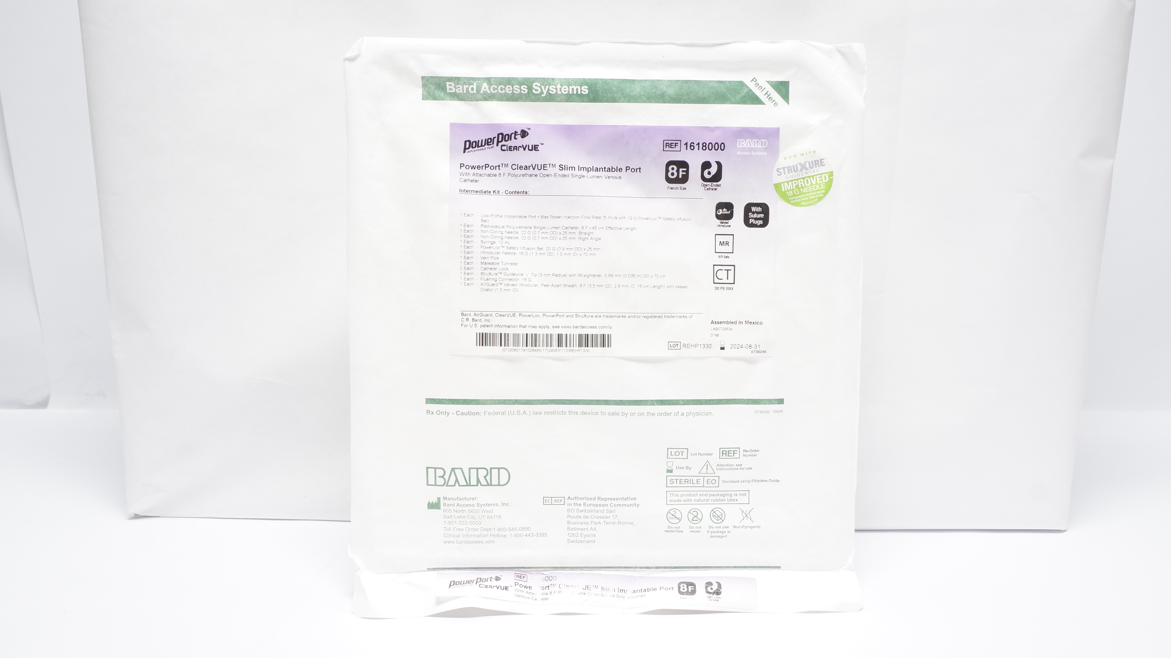 Bard 1618000 POWERPORT ClearVue Slim Implantable Port 5F (x)