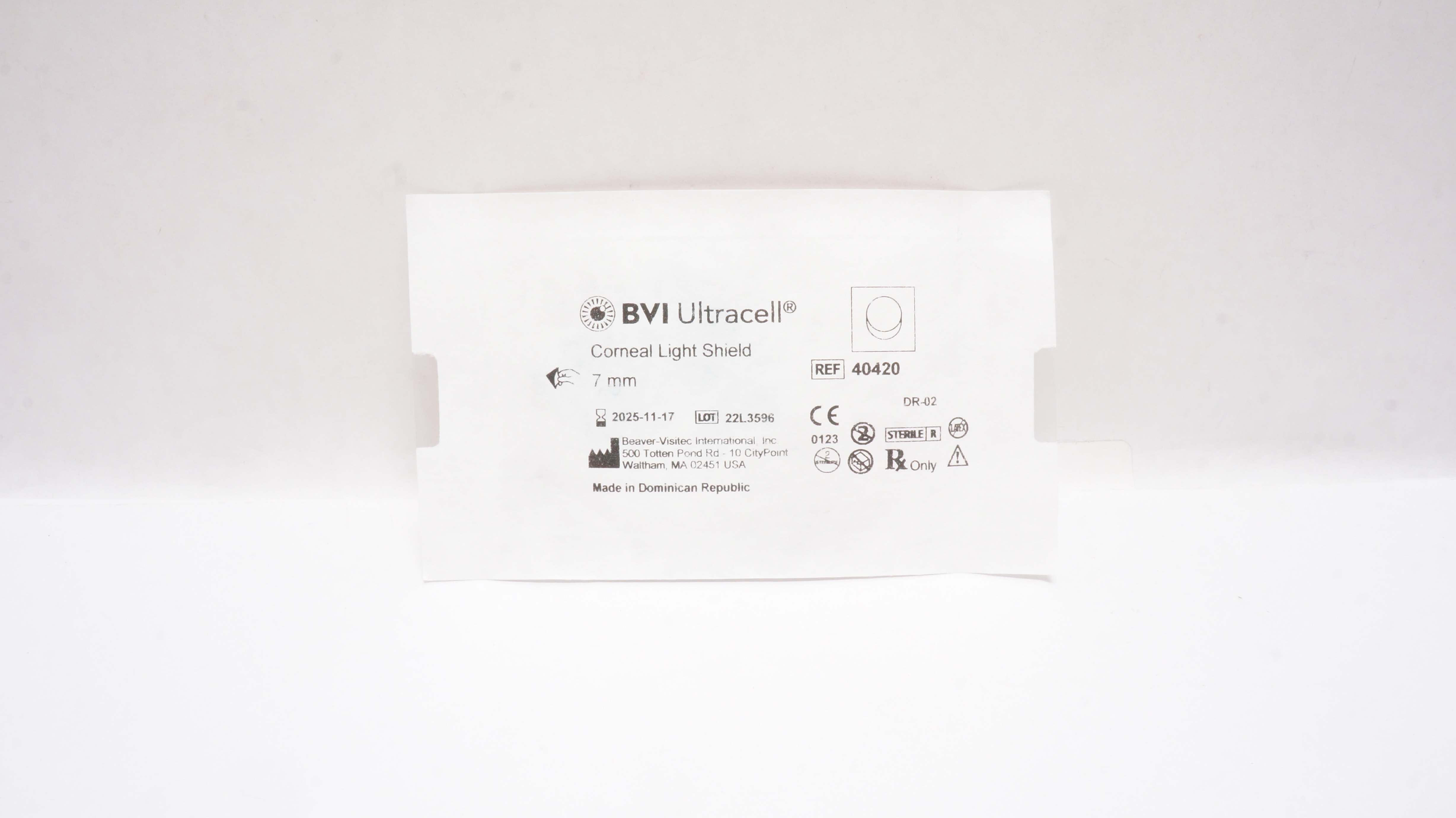 BVI Beaver 40420 Ultracell Corneal Light Shield 7mm