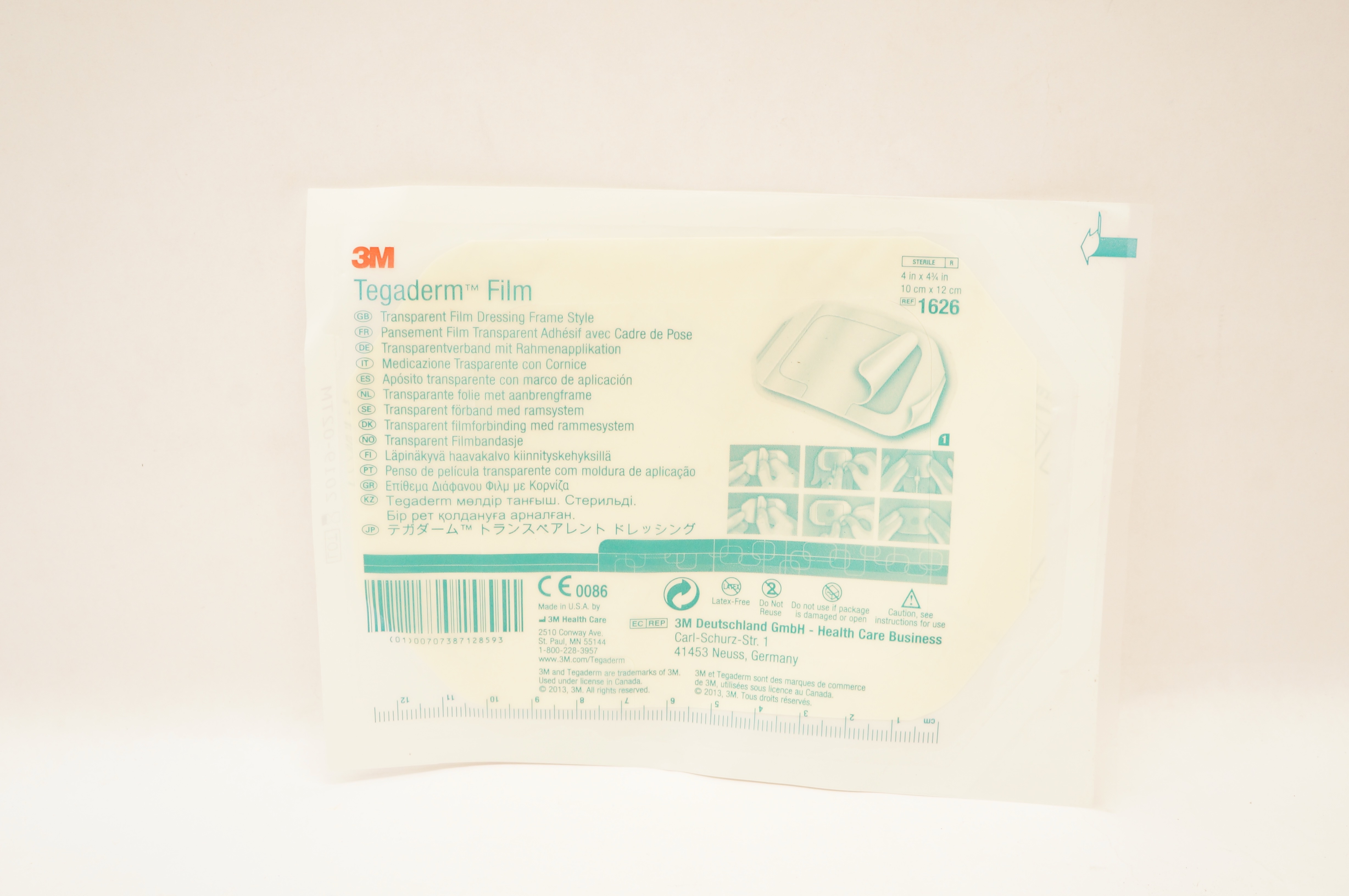 3M 1626 Tegaderm Transparent Film Dressing Frame Style 4inch x 4-3/4inch (x)
