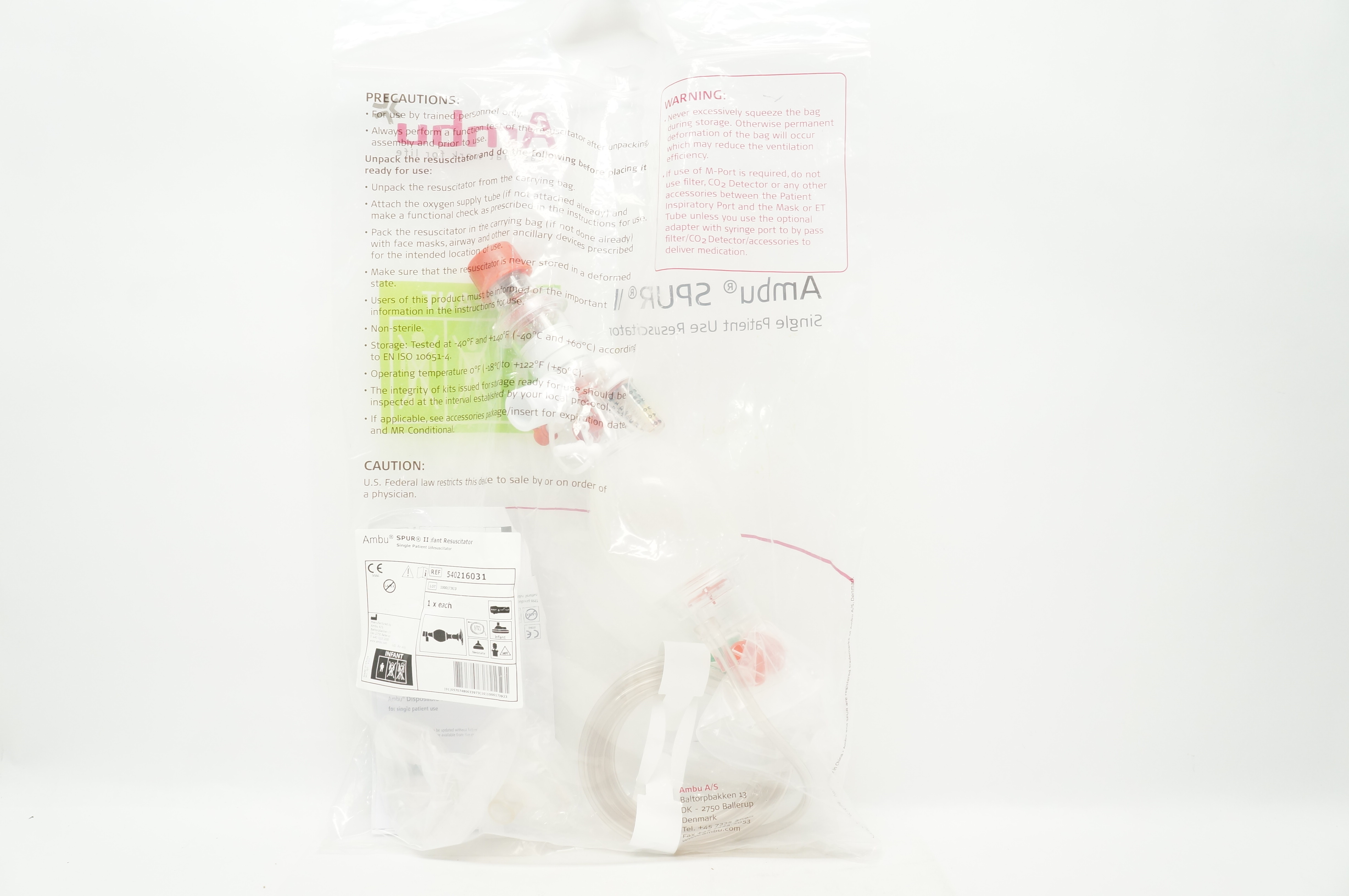 AMBU 540216031 SPUR II Infant Resuscitator 7ft.