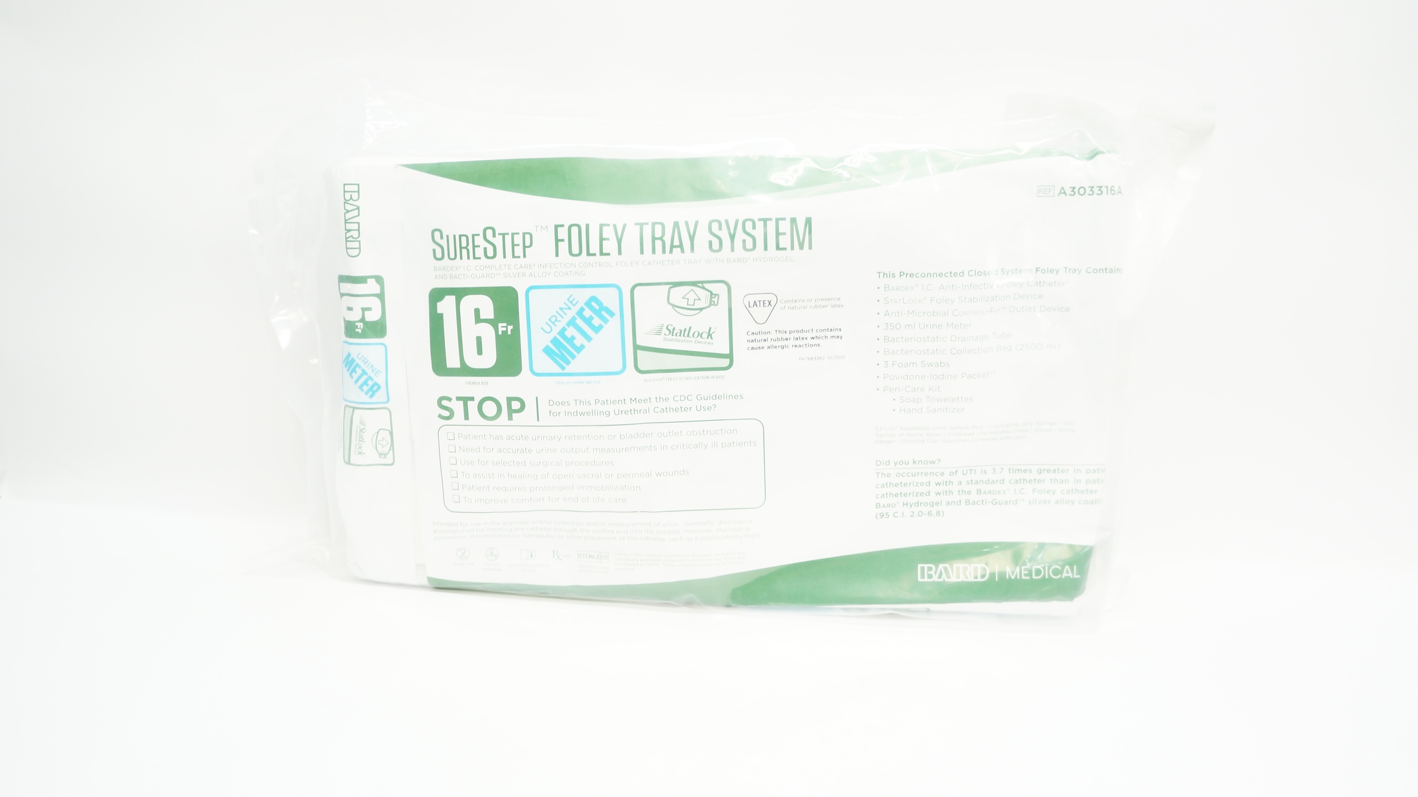 Bard A303316A SureStep Complete Care Infection Control Foley Cath. Tray 16Fr