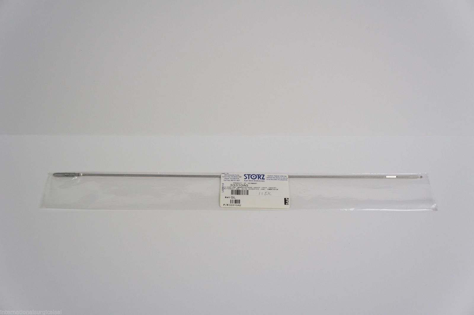 Karl Storz 33310AG Clickline Mangeshikar Grasp Forceps Insert With Fenestreted