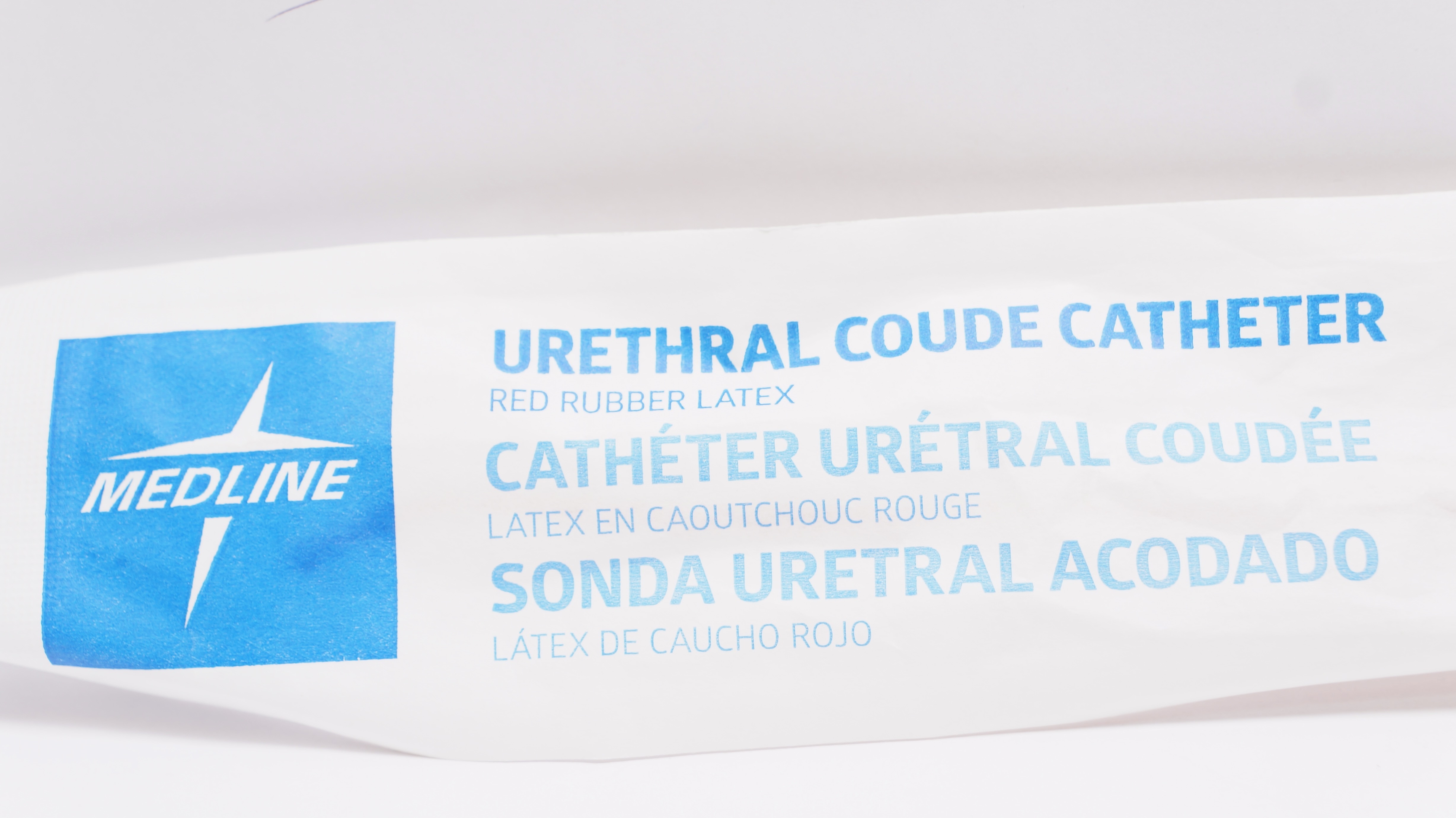 Medline DYND13614 Urethral Coude Cath. Red Rubber Latex, 14Fr.