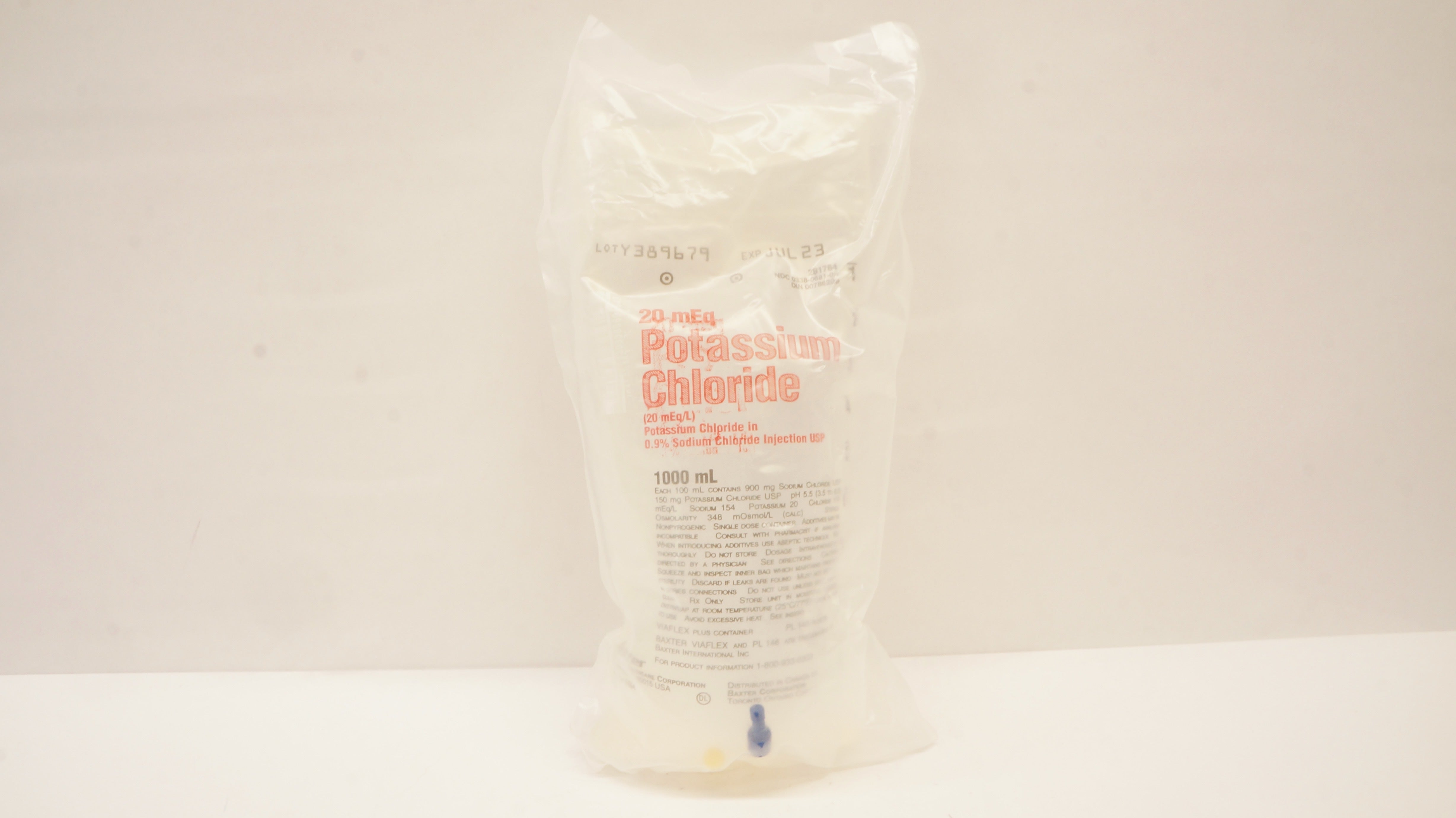 Baxter 2B1764 Potassium Chloride 20 mEq 1000mL