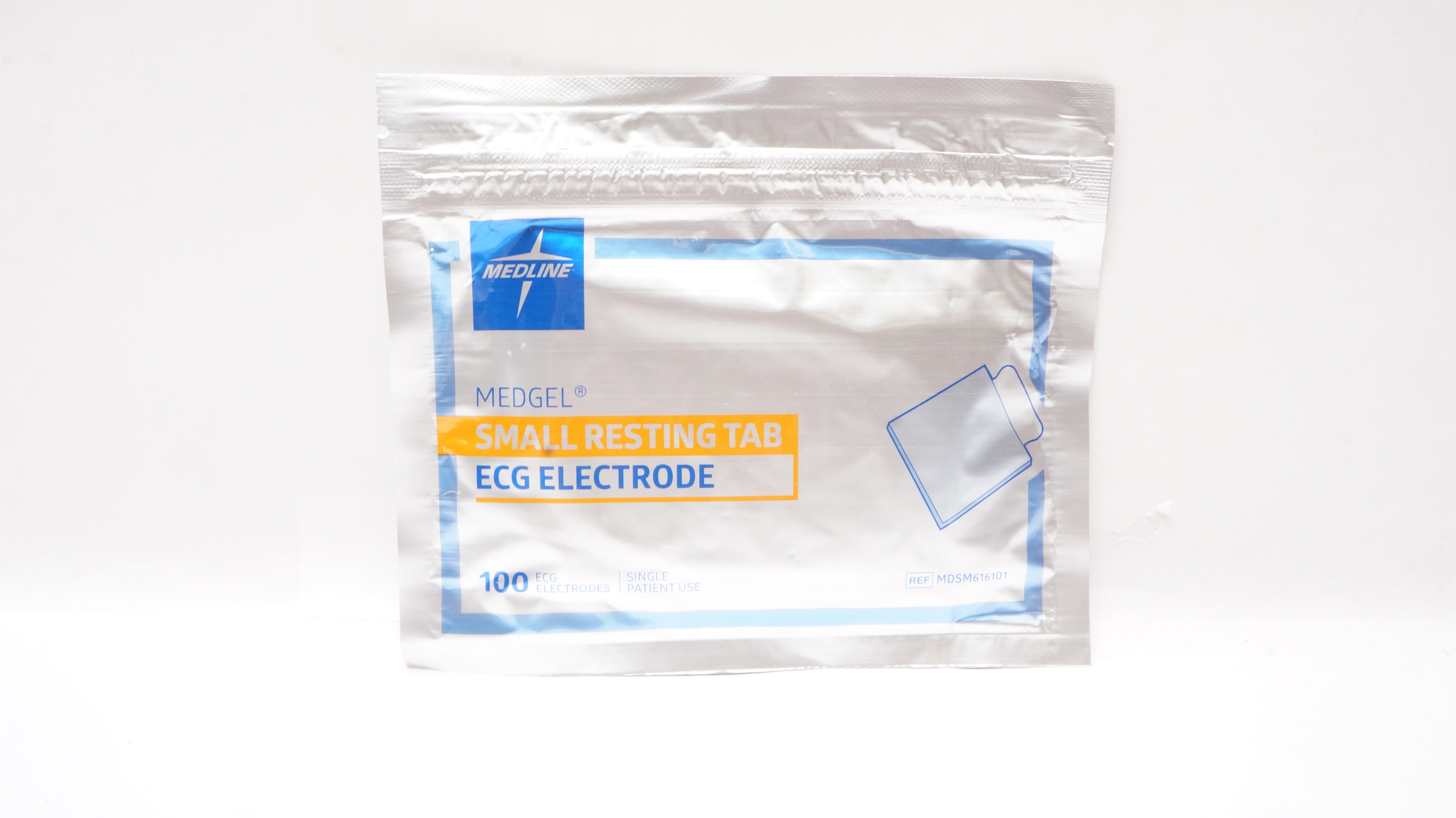 Medline MDSM616101 Medgel Small Resting Tab ECG Electrode - Pack of 100
