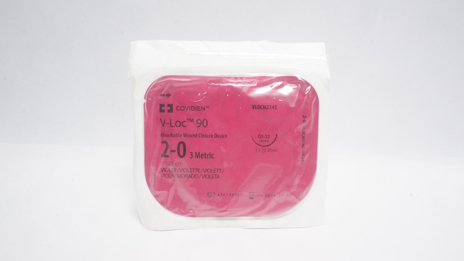 Covidien VLOCM2145 V-Loc 90 Wound Closure 2-0 Violet 9"