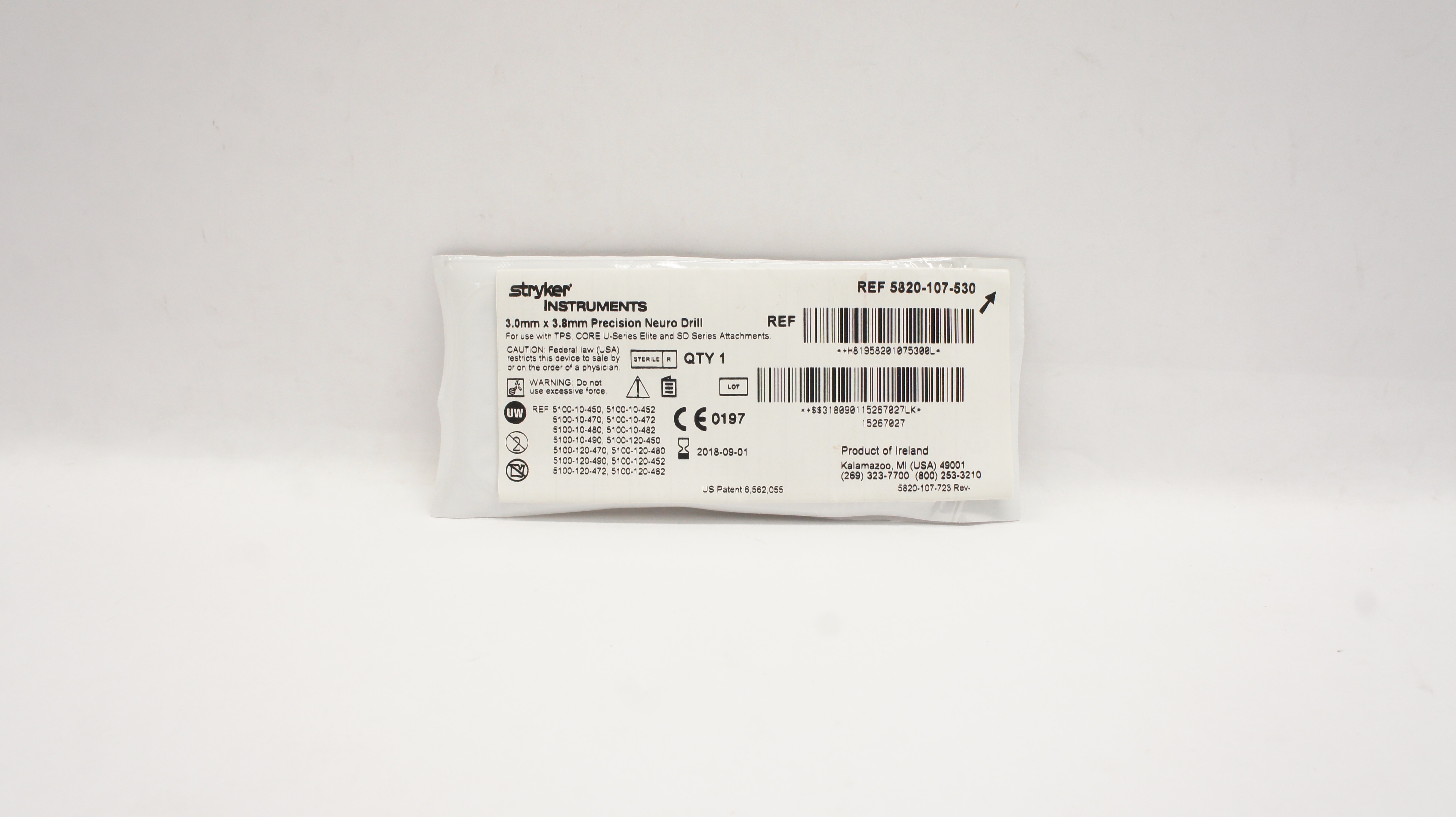 Stryker 5820-107-530 Instruments Precision Neuro Drill 3.0mm x 3.8mm (x)